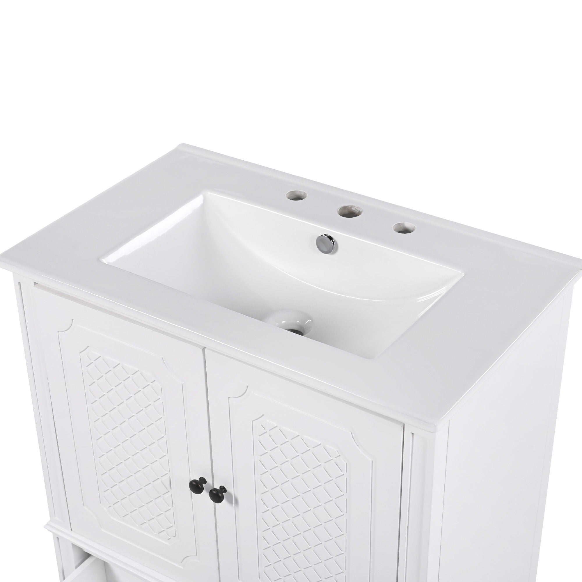Vintage Style Bathroom Vanity With Sink, Multi Functional Storage, Soft-Closing Door - Best Buy Furniture