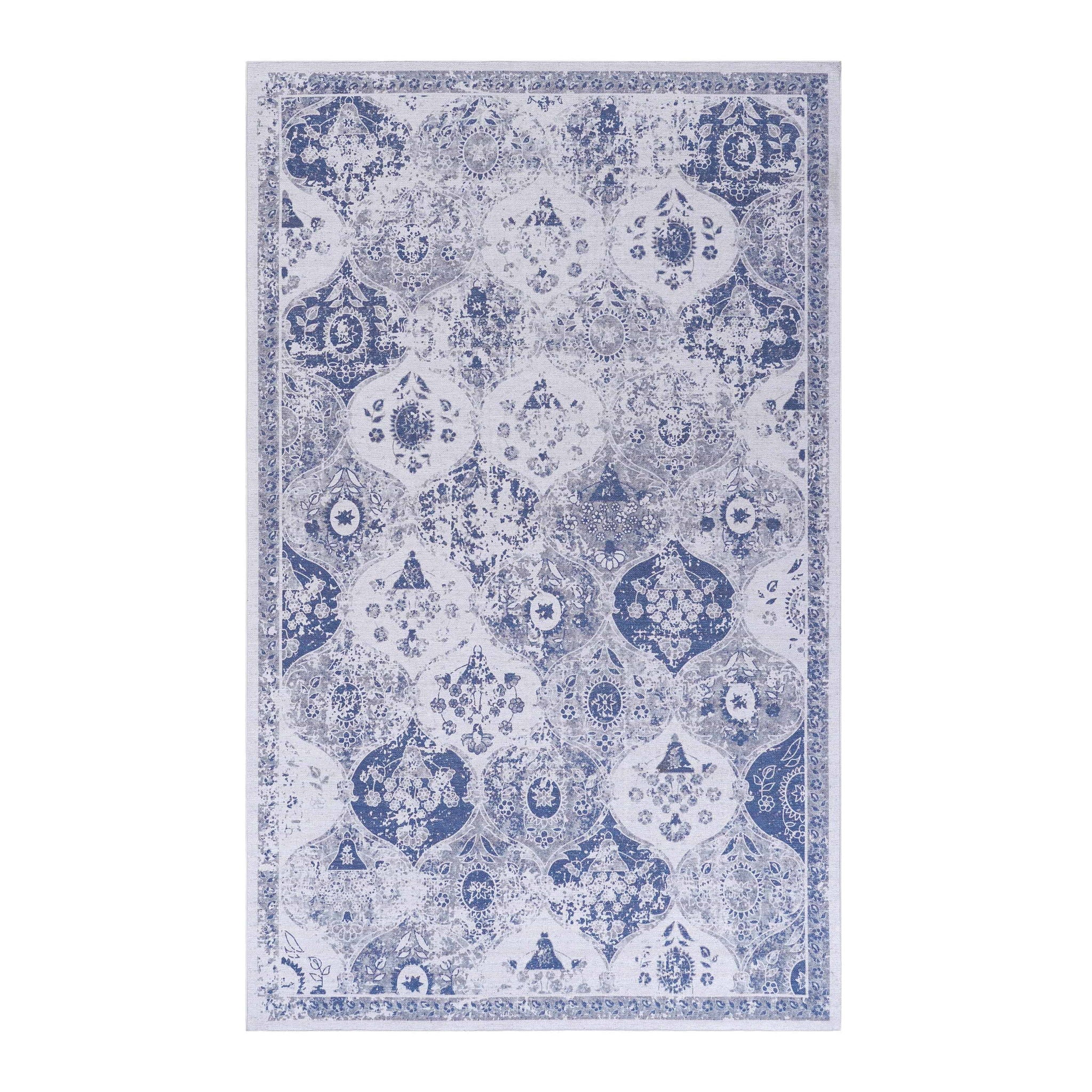 Maval - 6' X 9' Washable Area Rug - Blue