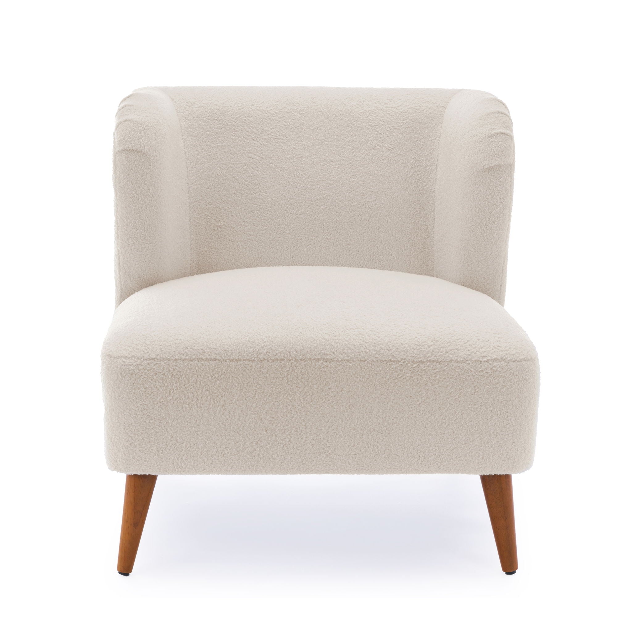 Veda - Accent Chair With Wrap Around Back Boucle - White - Best Buy Furniture