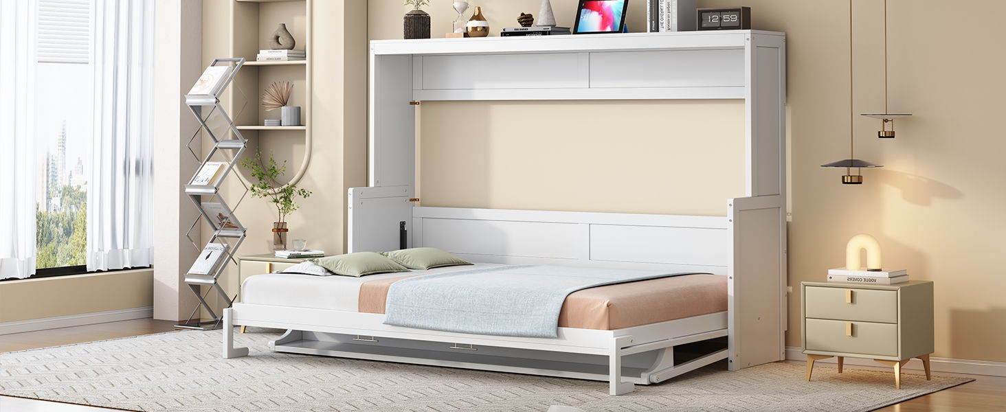 Murphy Bed With Hydraulic Lift & Desk Design
