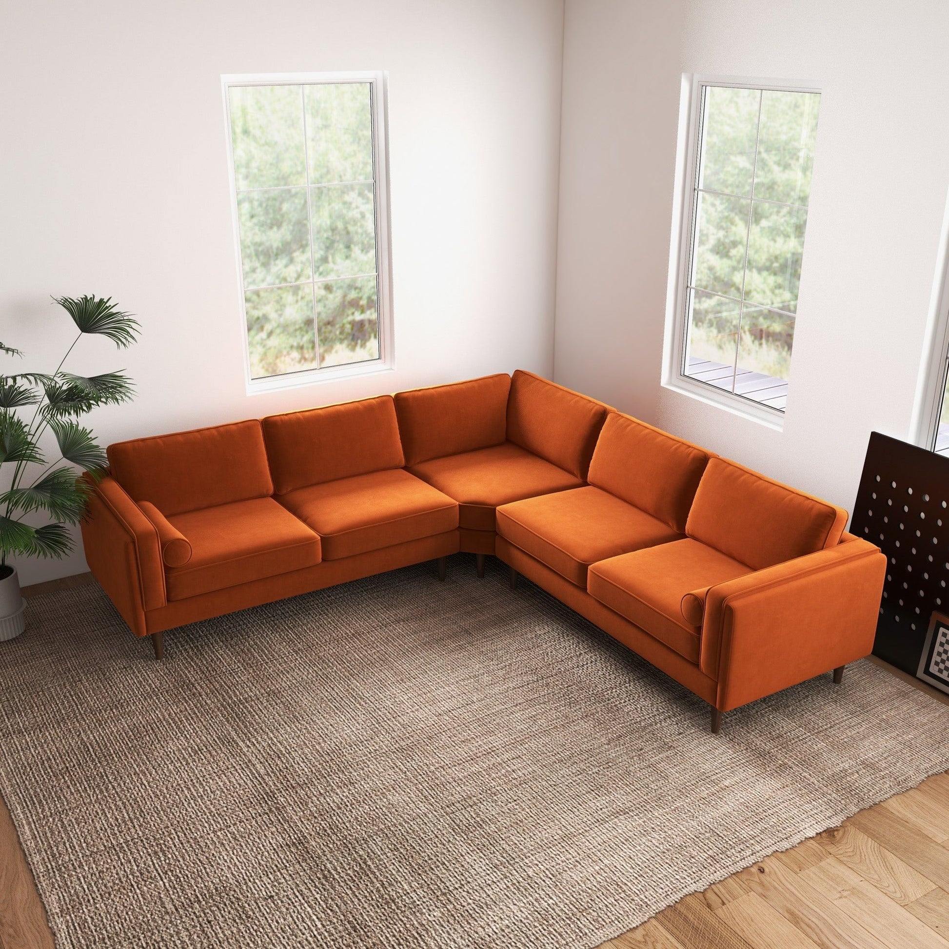 Amber - Velvet Corner Sectional Sofa - Best Buy Furniture
