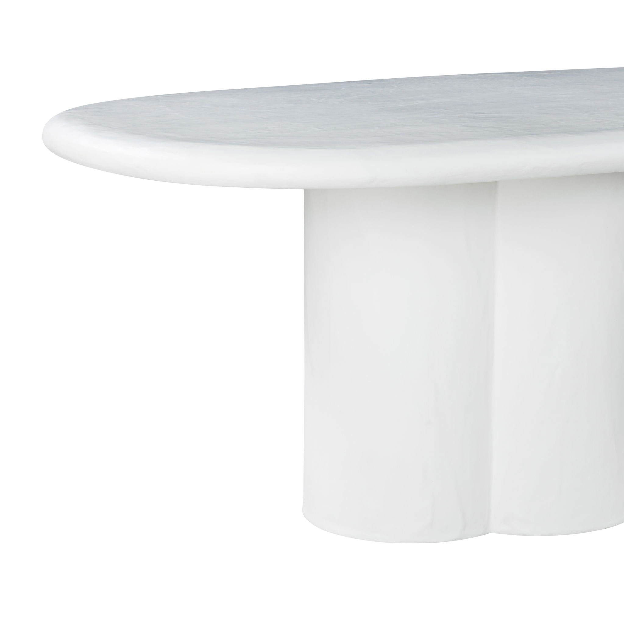 Elika - Faux Plaster Oval Dining Table