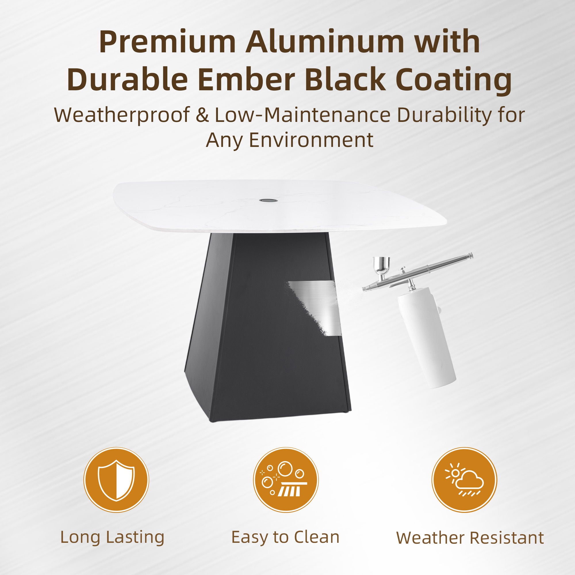 Rounded Square Outdoor Pedestal Dining Table