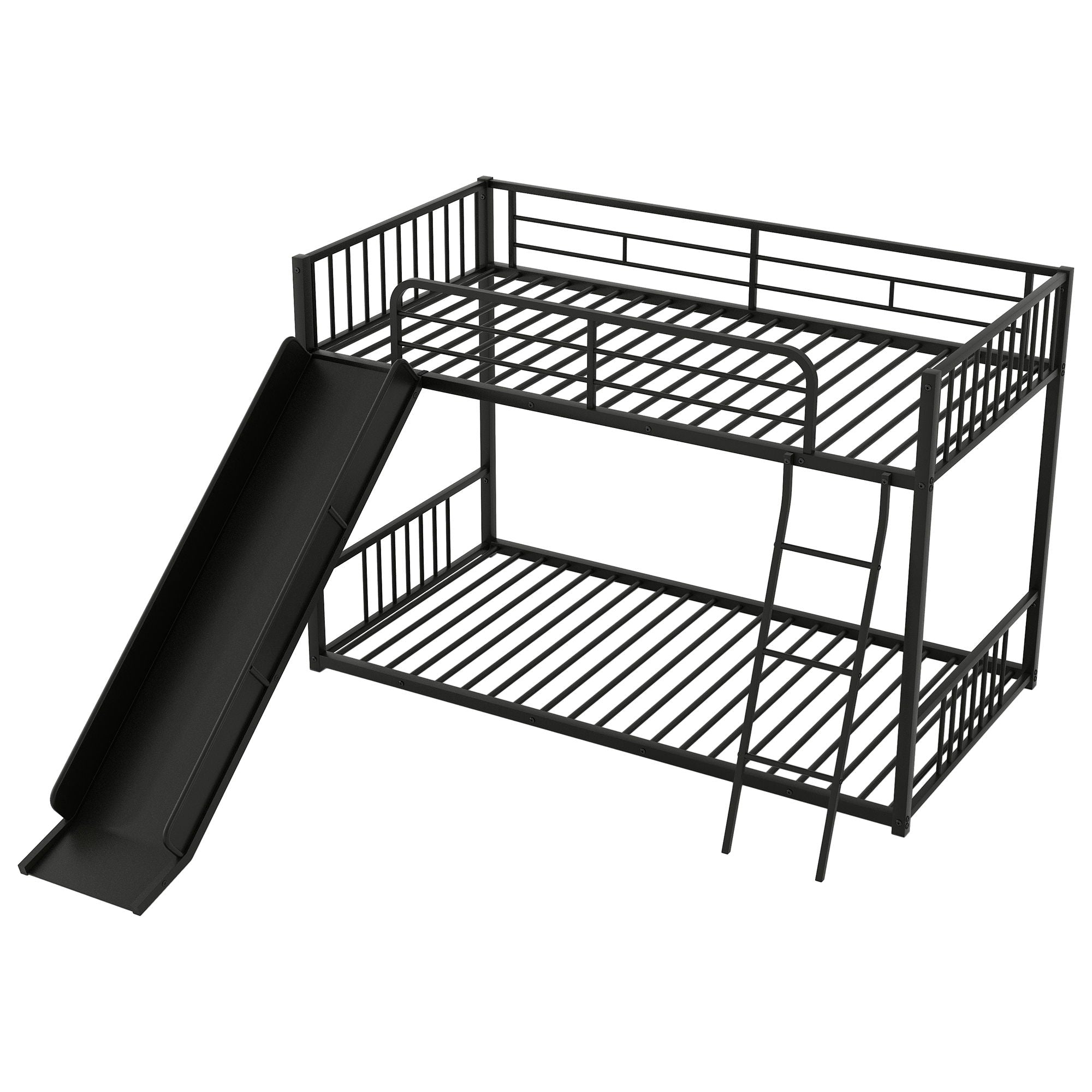 Metal Bunk Bed With Slide, Durable Steel Frame