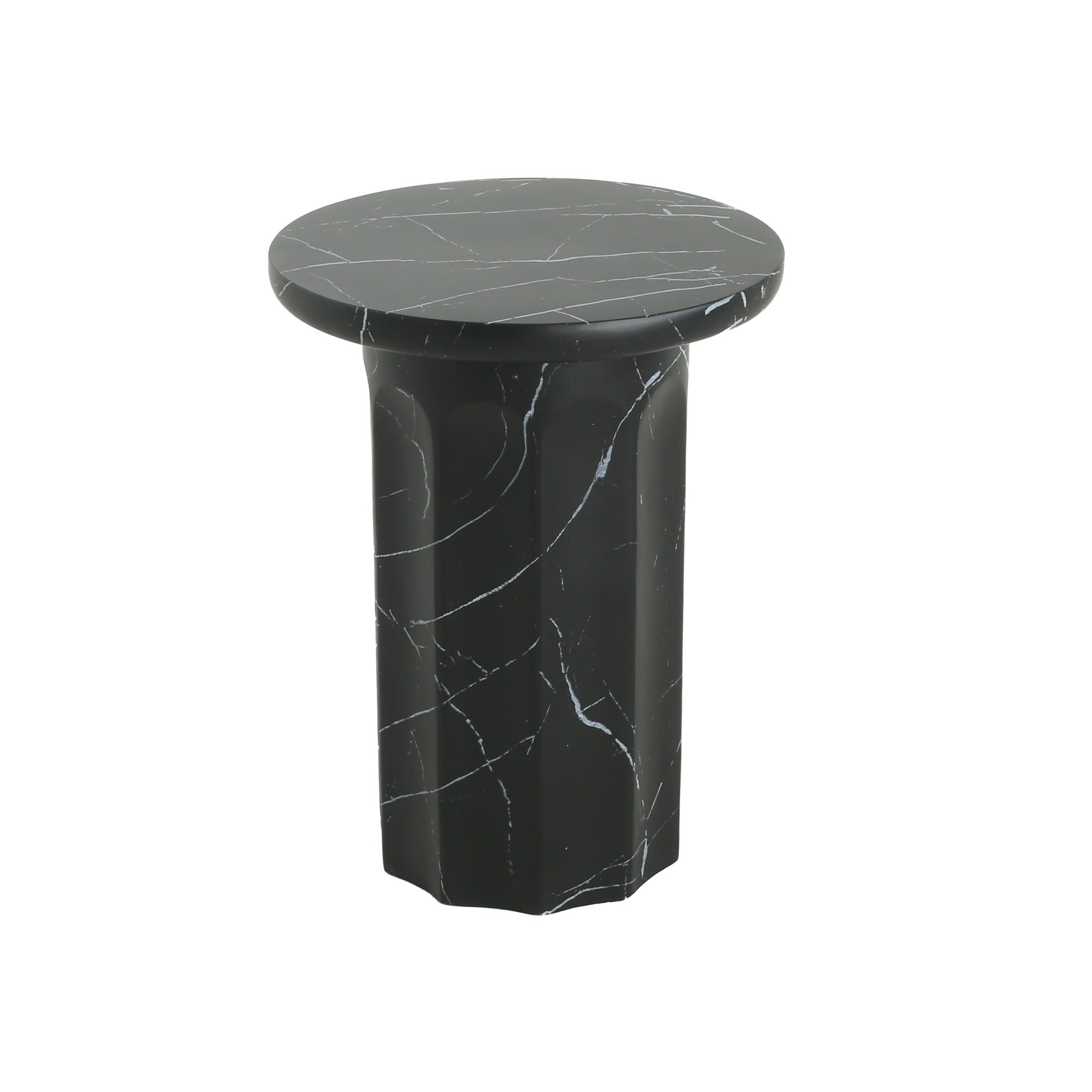 Outdoor Lightweight Concrete BMarble Effect Side Table, Living Room End Table - Black / Marble - Best Buy Furniture