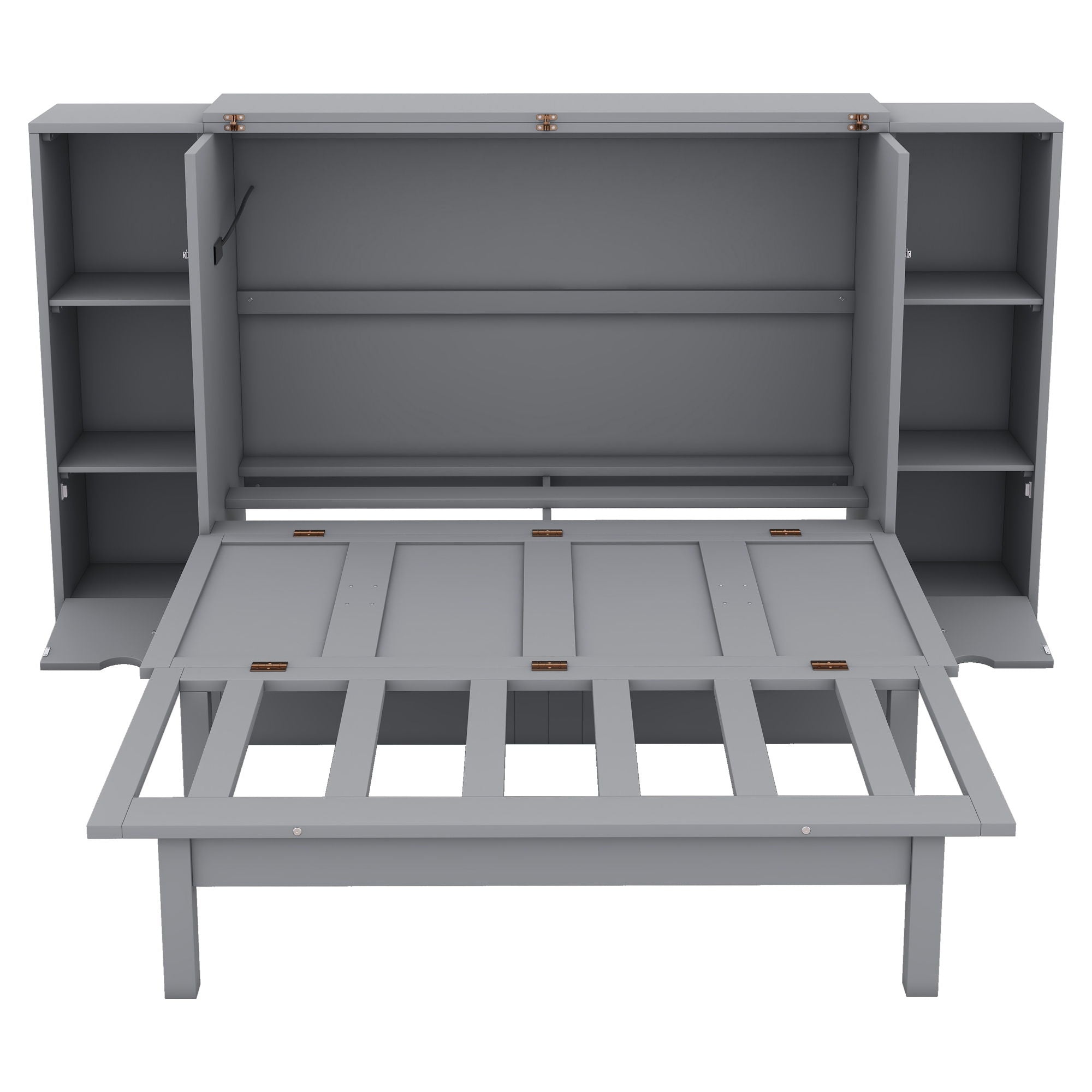 Murphy Bed With Shelves, Drawers And USB Ports