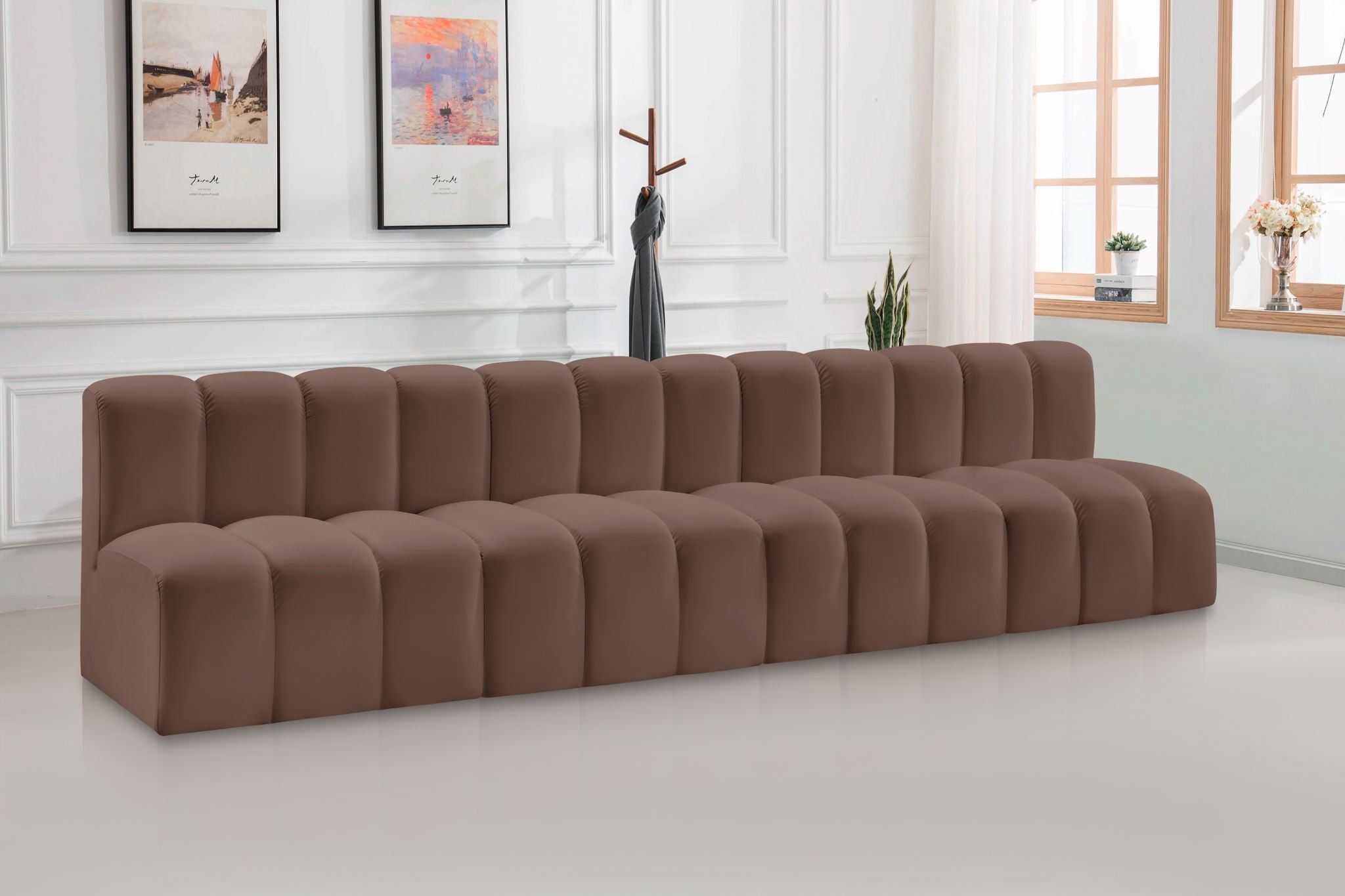 Arc - Faux Leather 4 Seats Modular Sofa