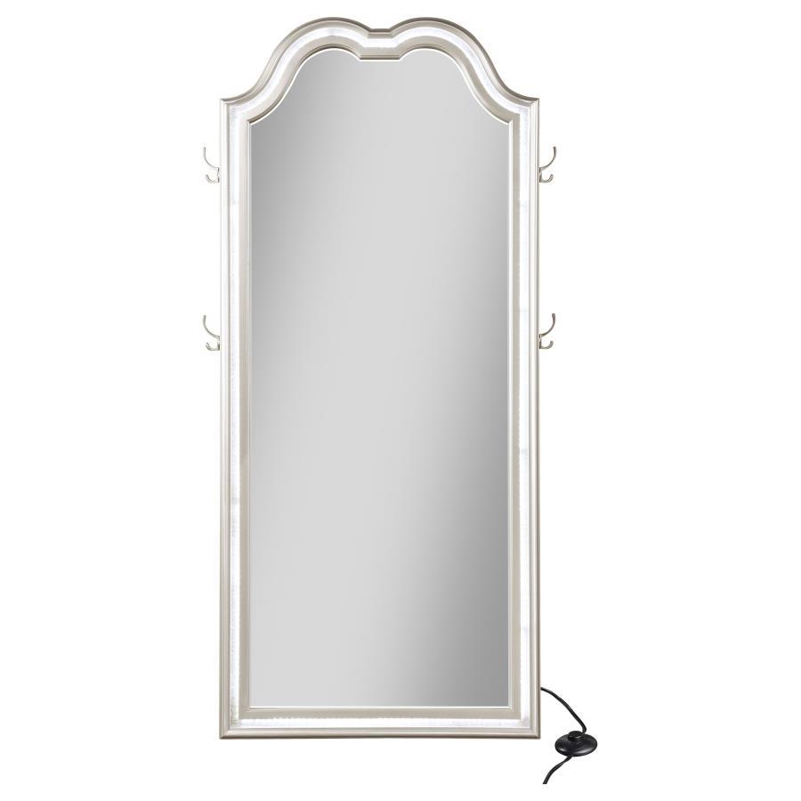 Evangeline - Full Length LED Light Floor Mirror - Silver Oak - Best Buy Furniture