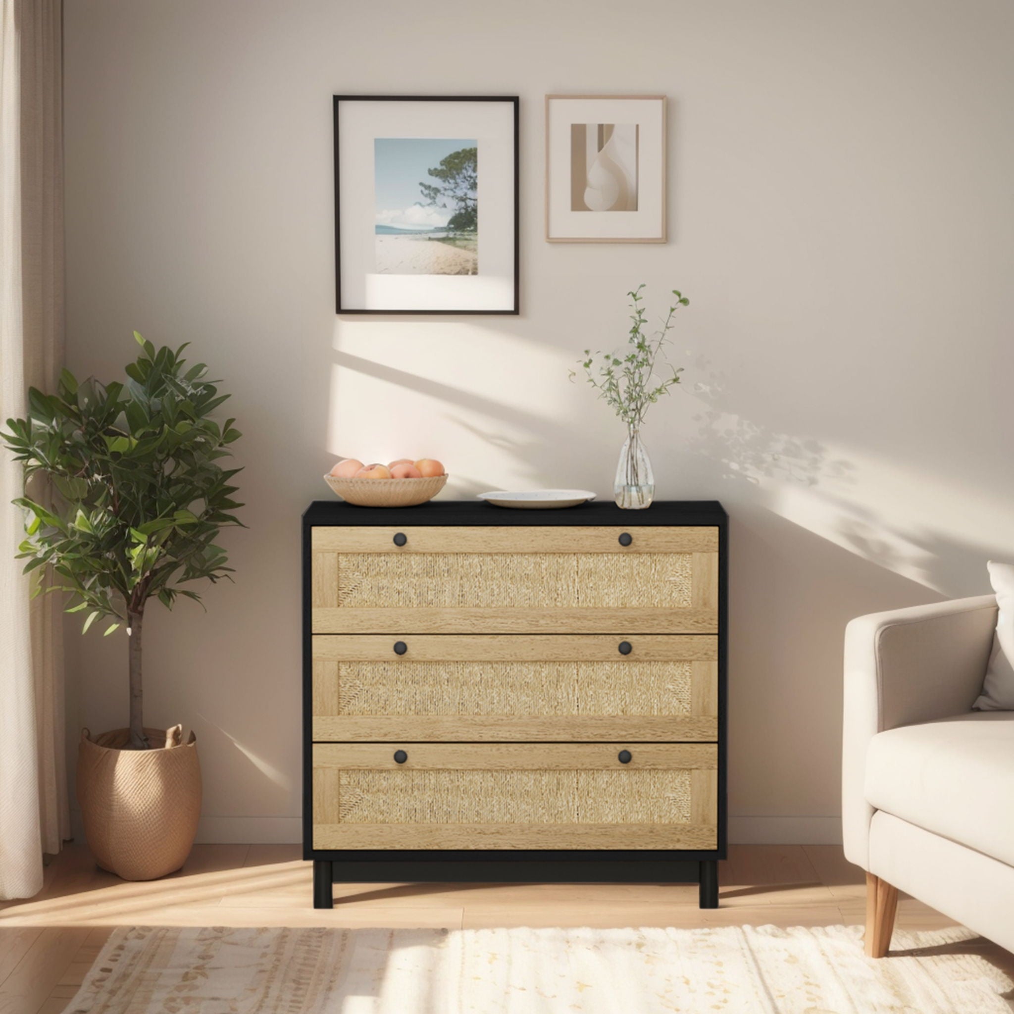 3 Drawer Storage Cabinet For Living Room