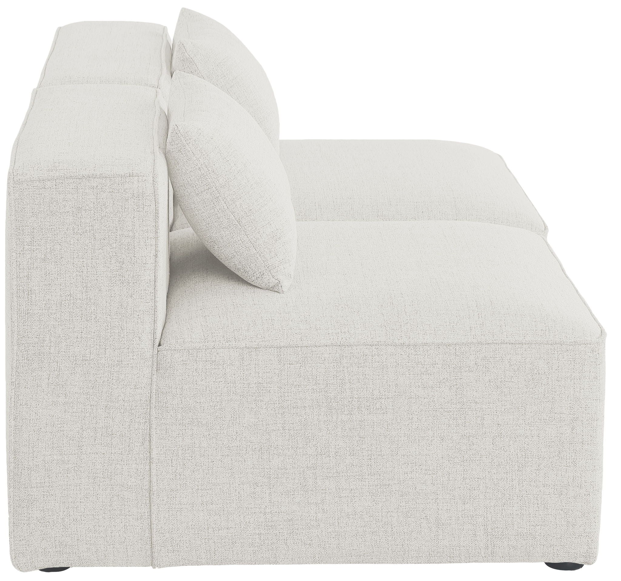 Cube - Linen Modular 2 Seat Armless Sofa