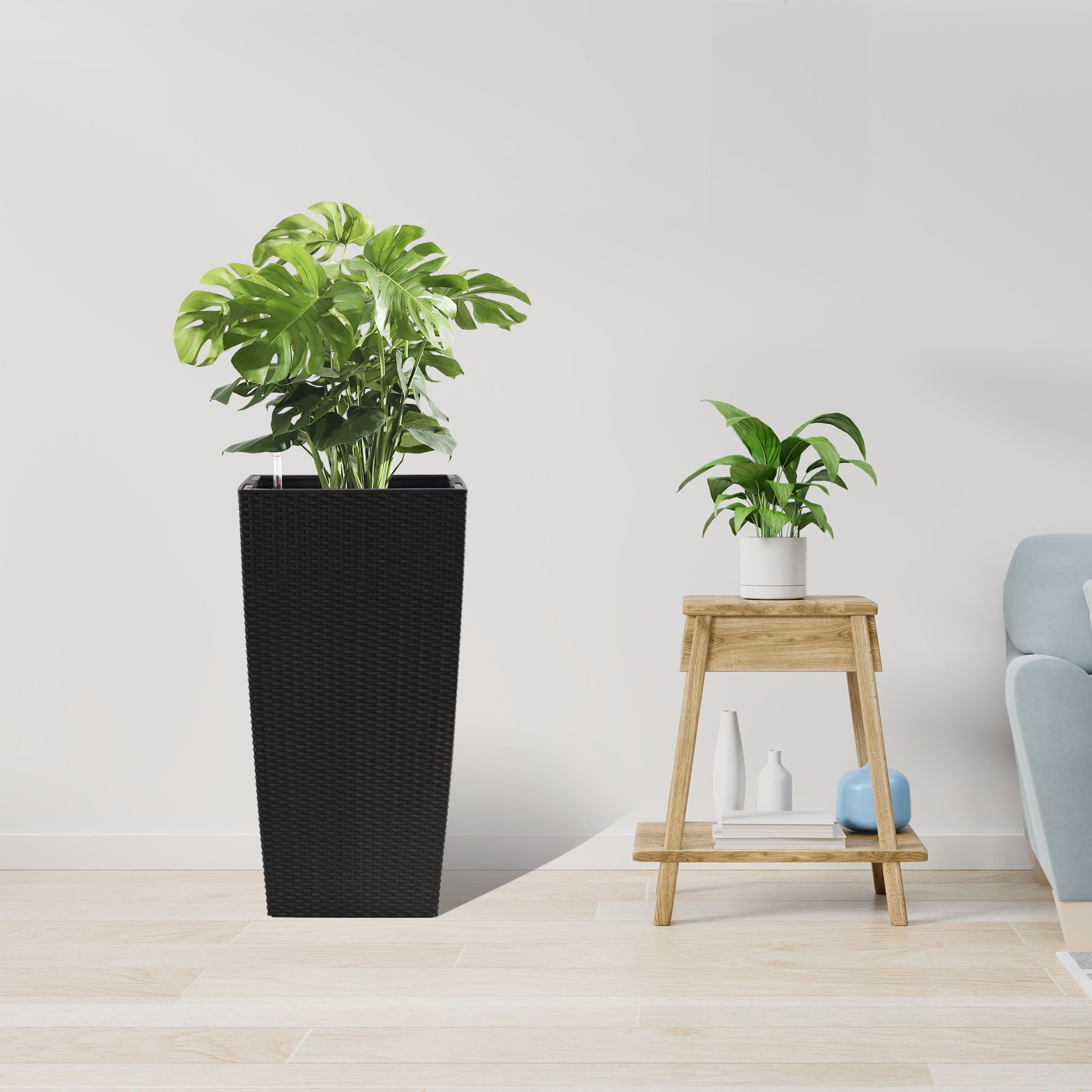 Large Self Watering Flower Pot With Drainage Holes & Inner Tray