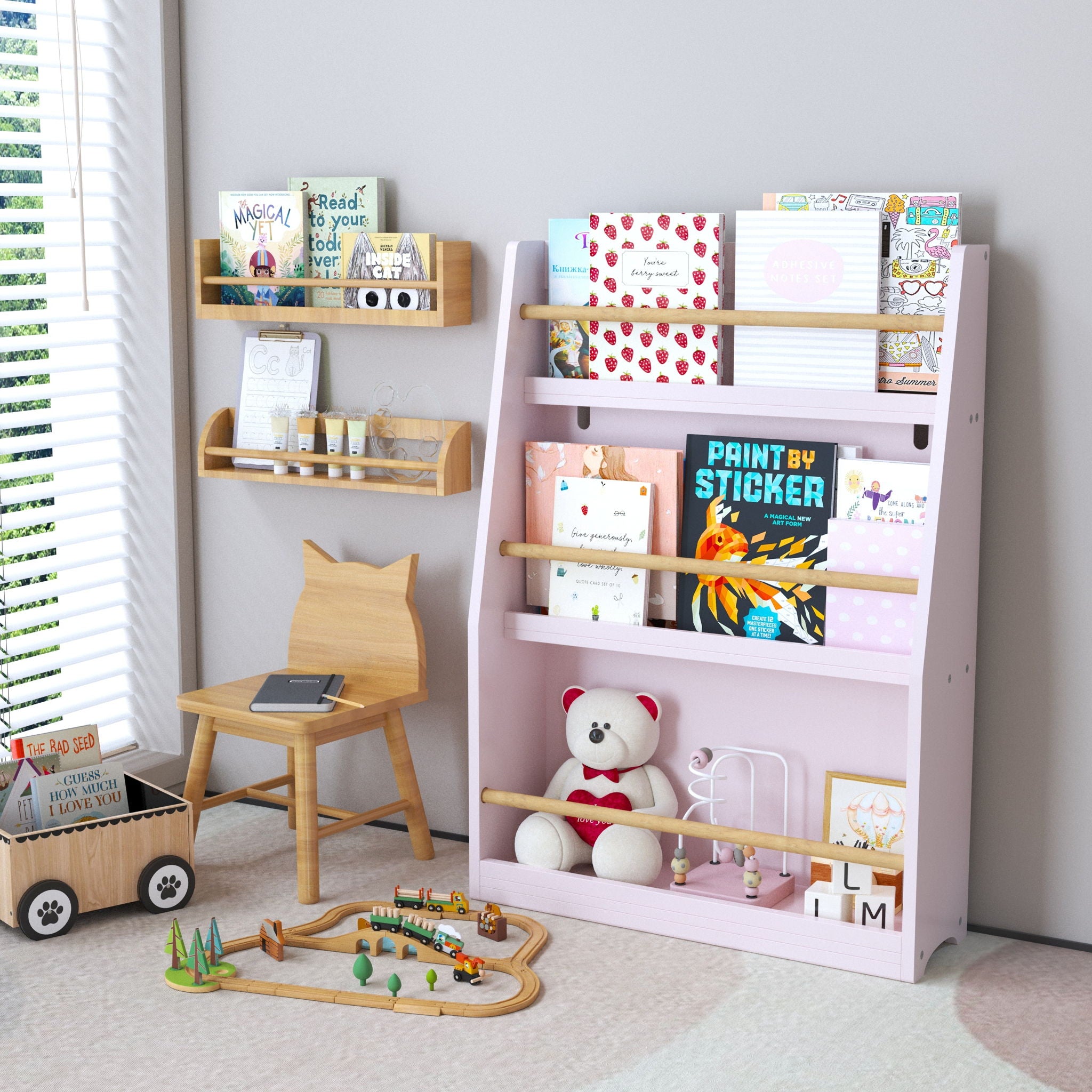 3 Tier Book Shelf, Compact Storage For Bedrooms