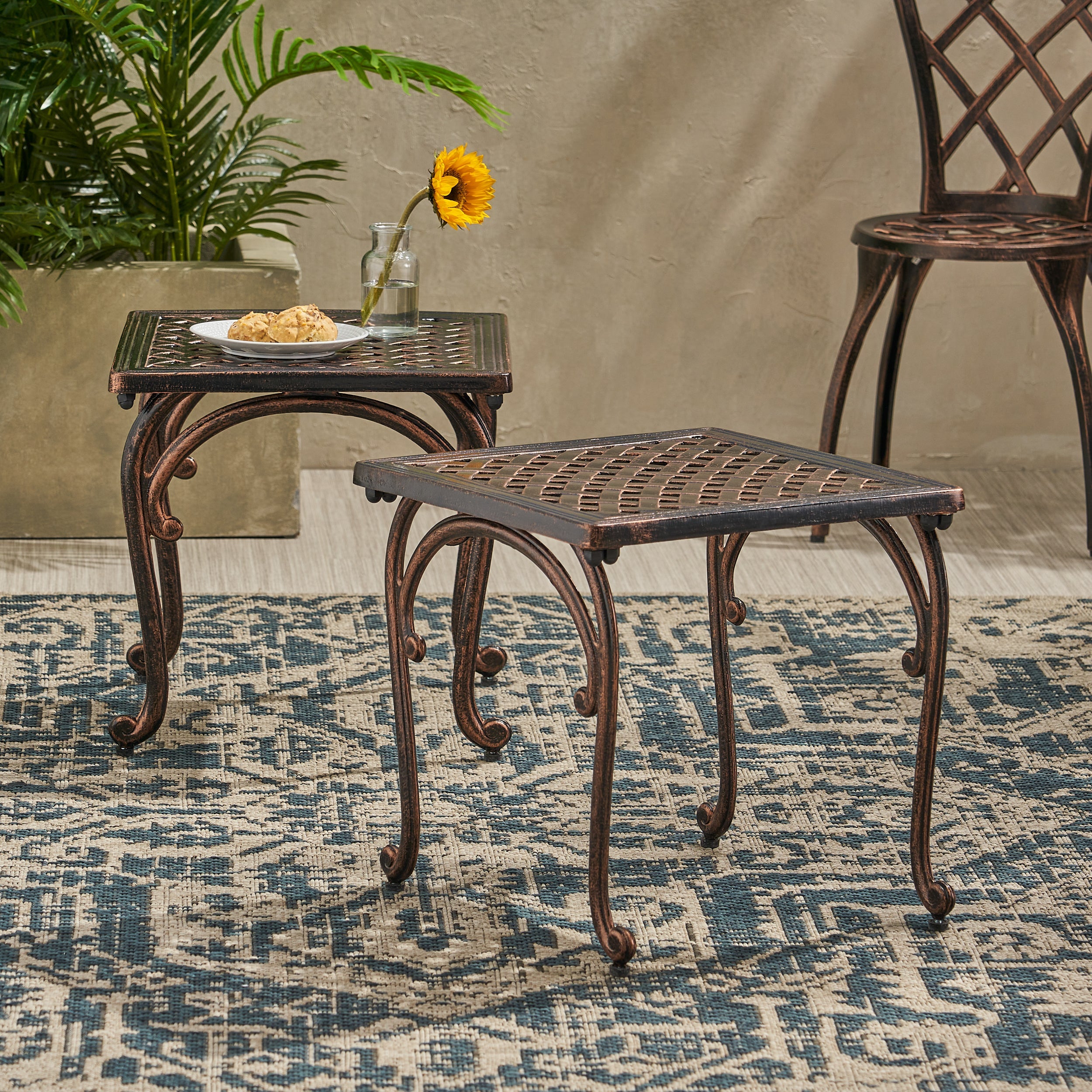 Laughlin cast iron end table (set of 2)