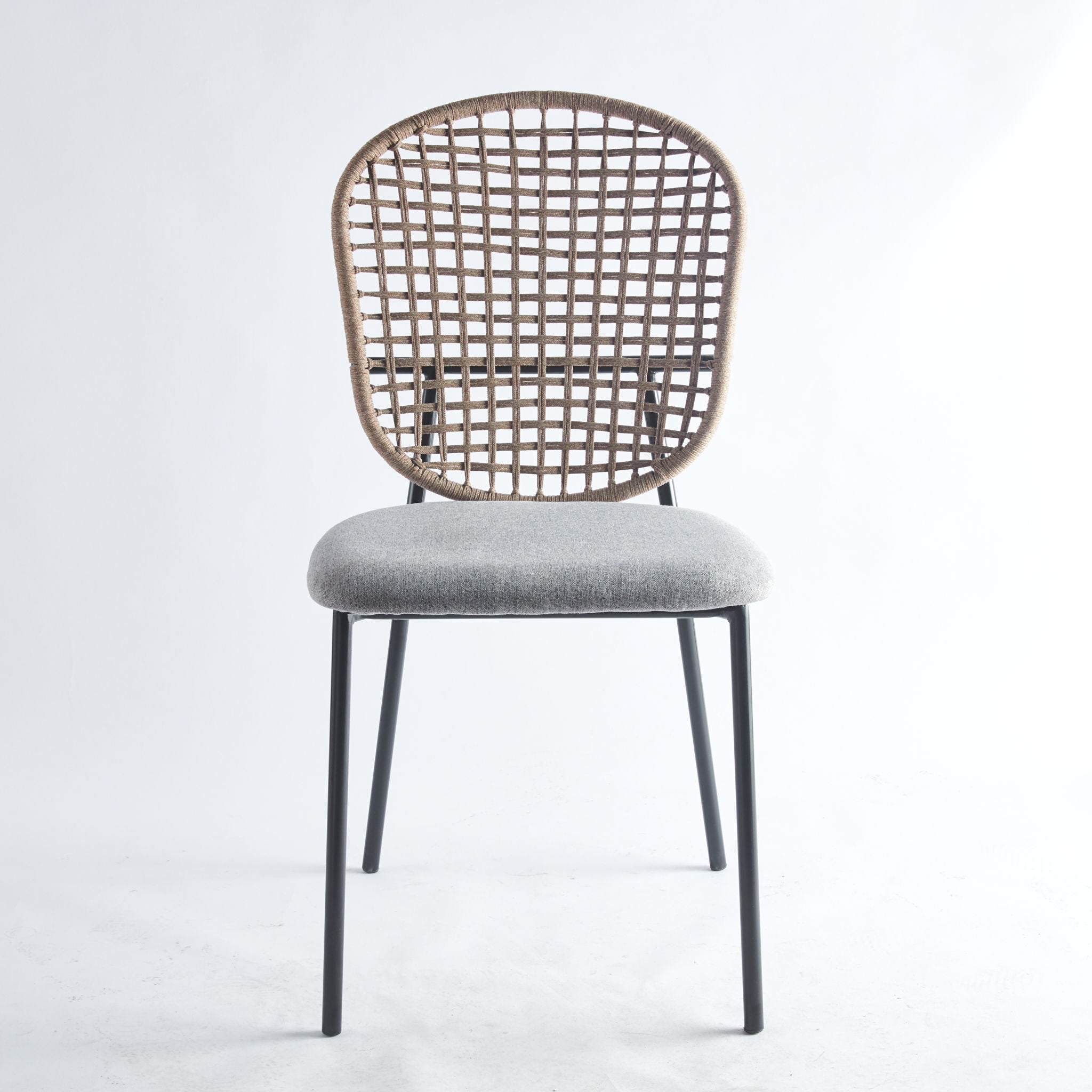 5 Piece Dining Set (Table And 4 Chairs) - Matt Black / Gray