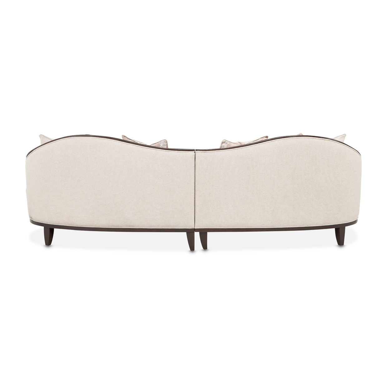 Camellia Field - 3-Piece Chenille Sofa - Beige / Dark Brown