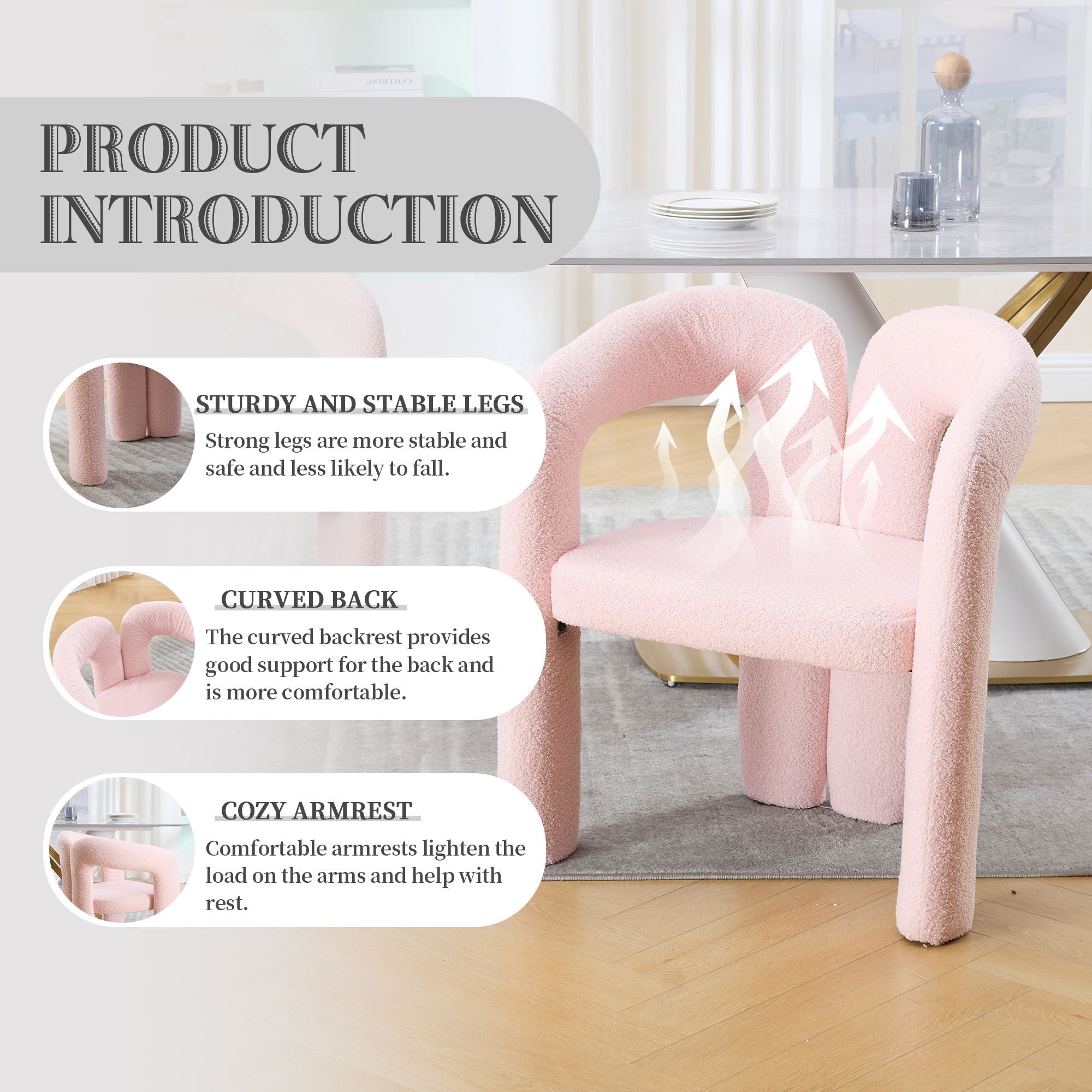 Coolmore Contemporary Designed Accent / Dining Chair With Armrests