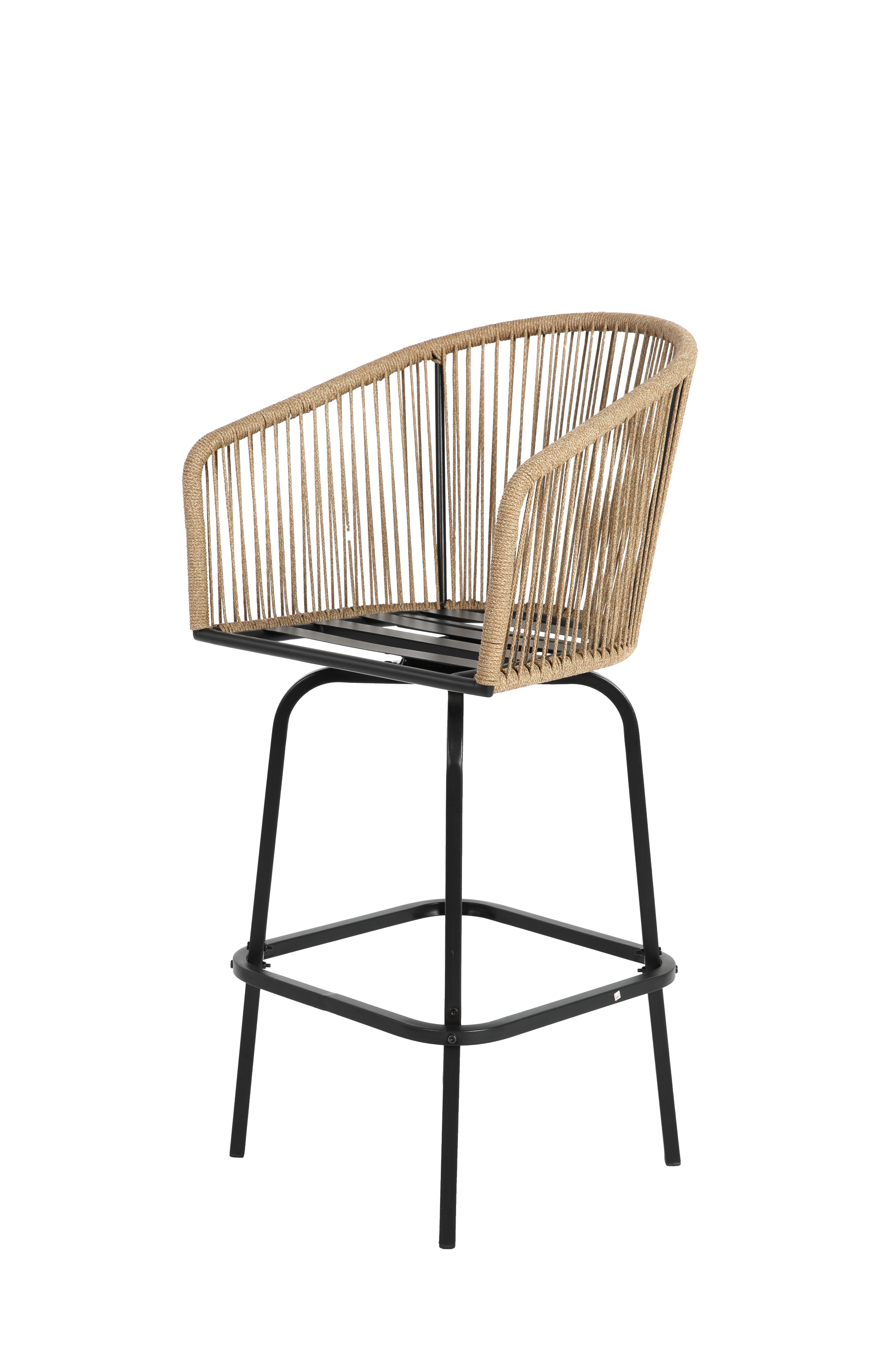 All-Weather Bar Stools with Elegant Woven Detailing – Set of Four