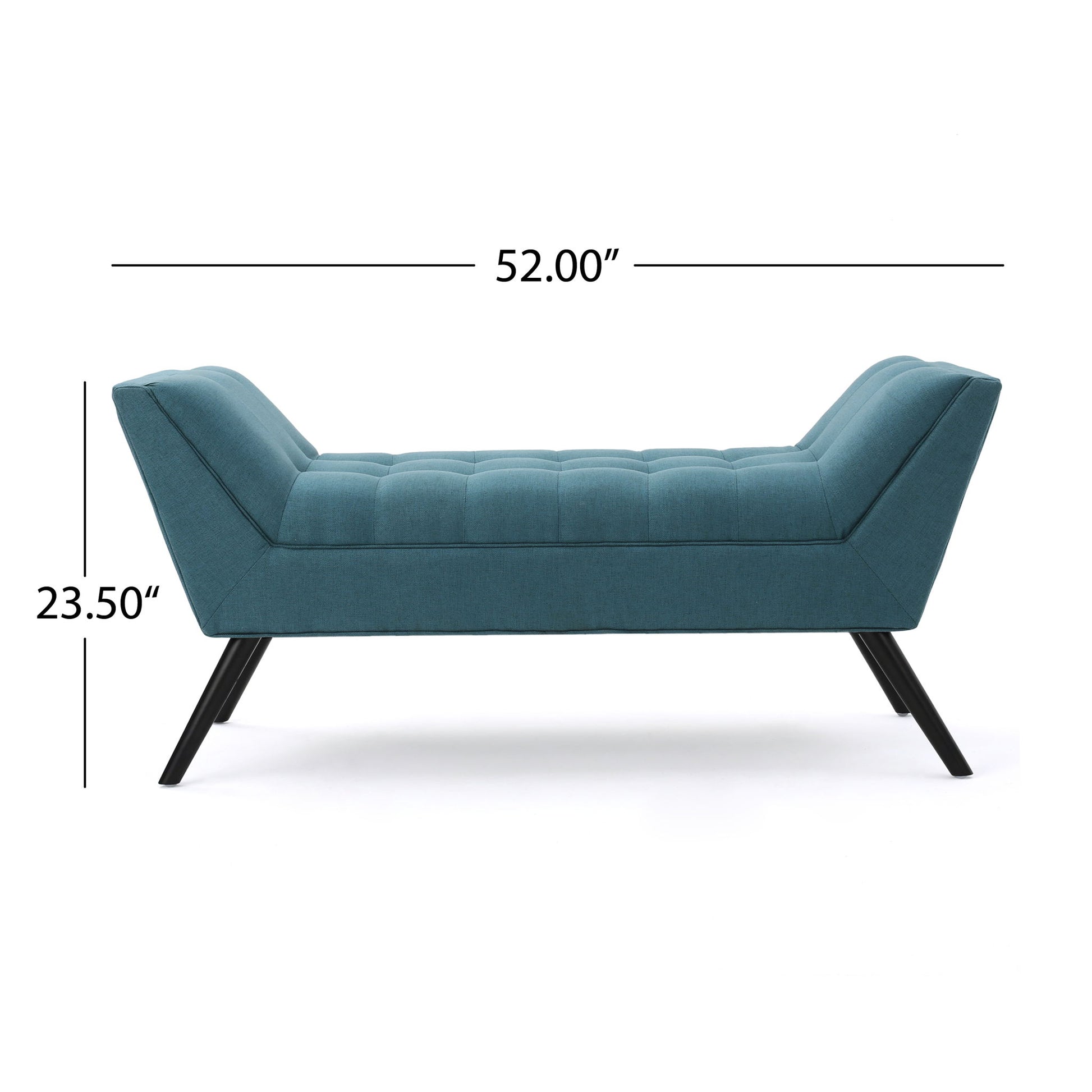 Modern Fabric Bench With Padded Seat And Wide U Shape Design - Teal - Best Buy Furniture