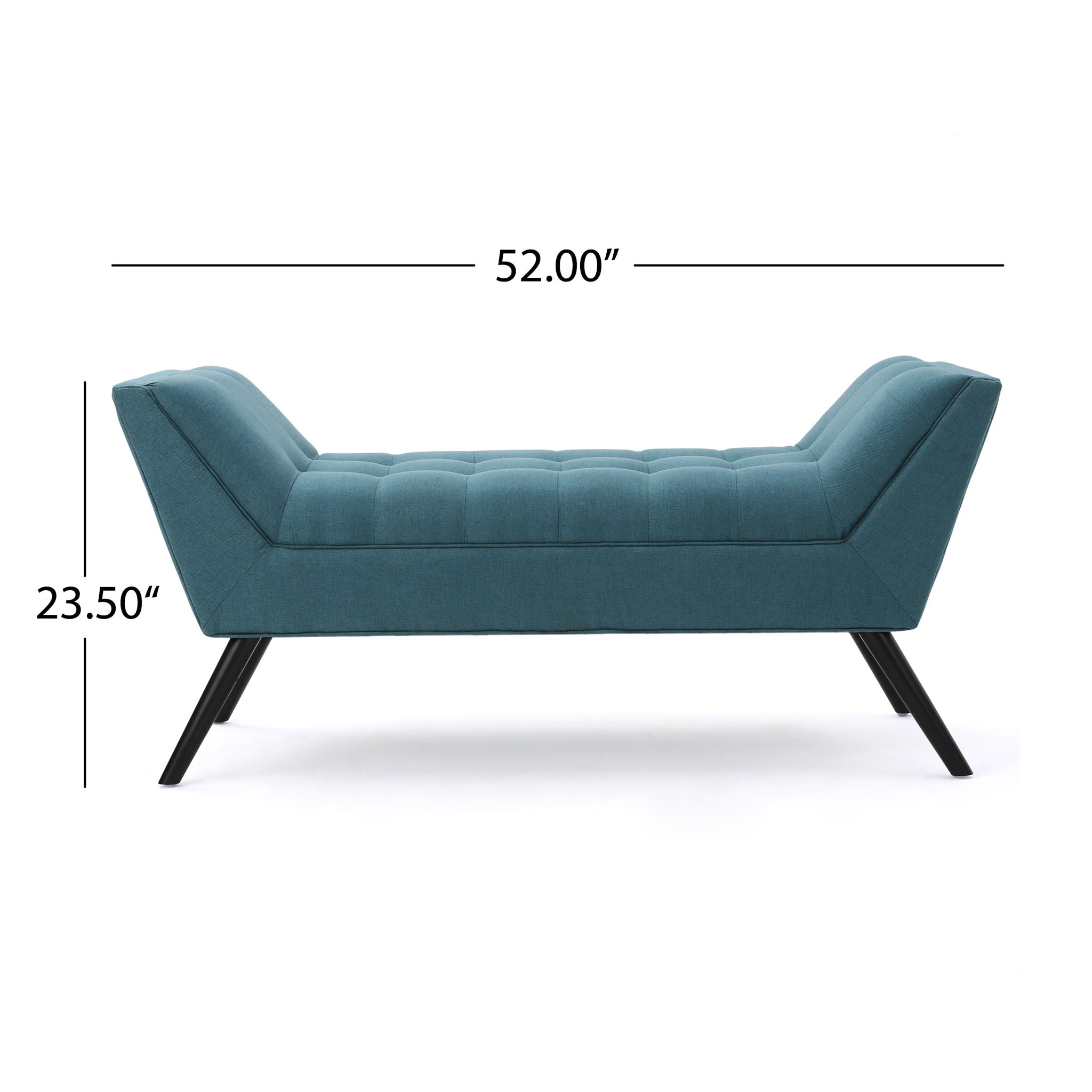 Modern Fabric Bench With Padded Seat And Wide U Shape Design - Teal - Best Buy Furniture