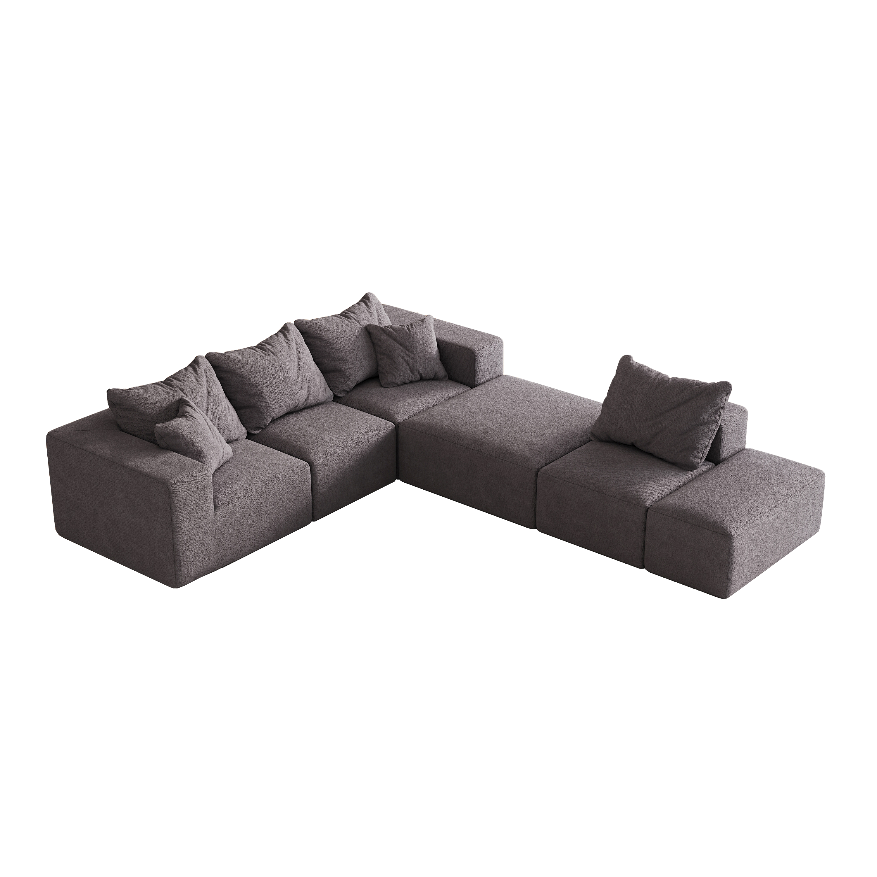 Modern Upholstered Sectional Boneless Couch Set