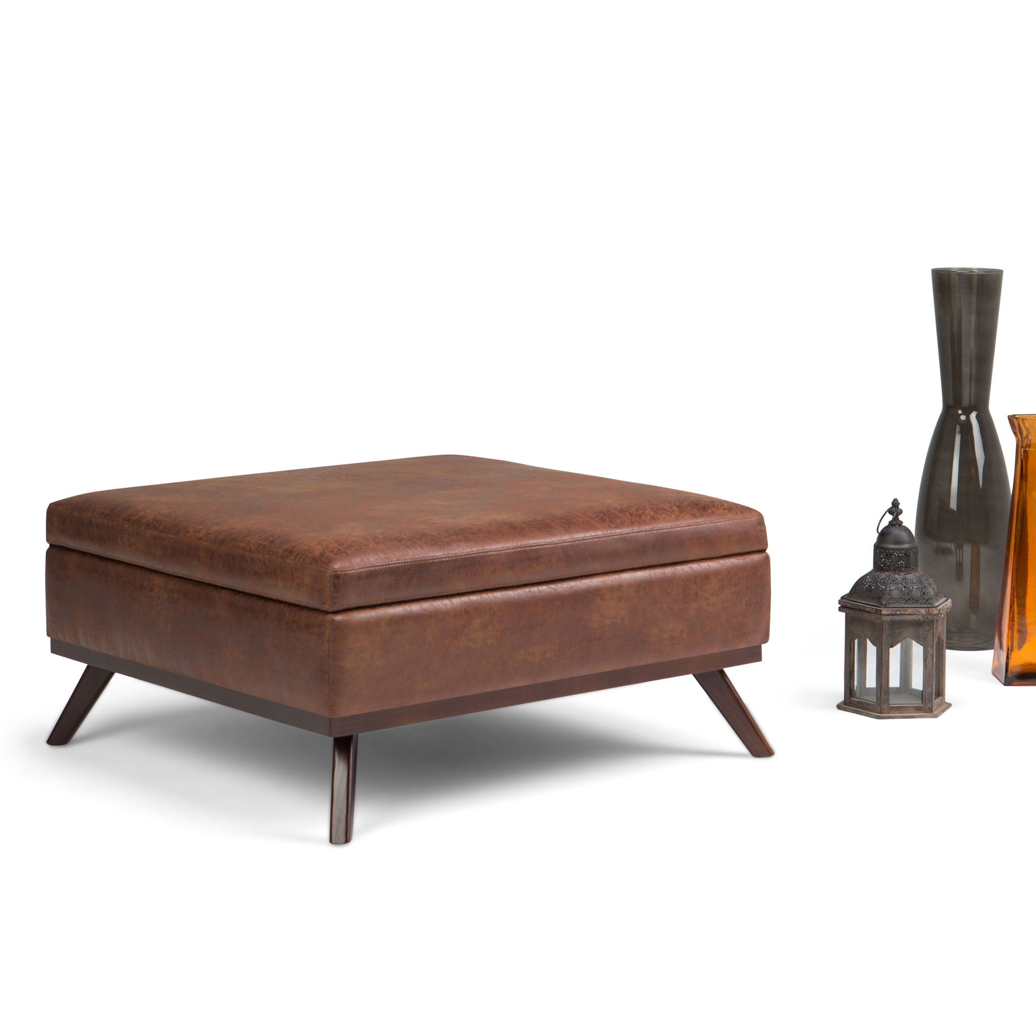 Owen - Multifunctional Square Coffee Table Storage Ottoman - Best Buy Furniture