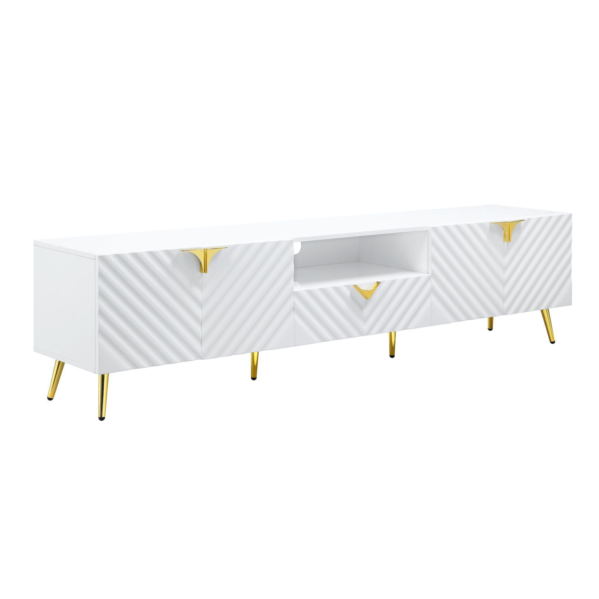 Gaines - High Gloss TV Stand - White - Best Buy Furniture