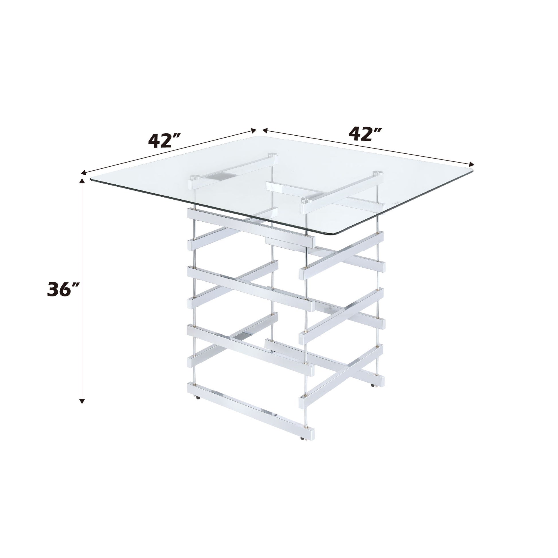 Nadie - Clear Glass Top Counter Height Table - Chrome - Best Buy Furniture