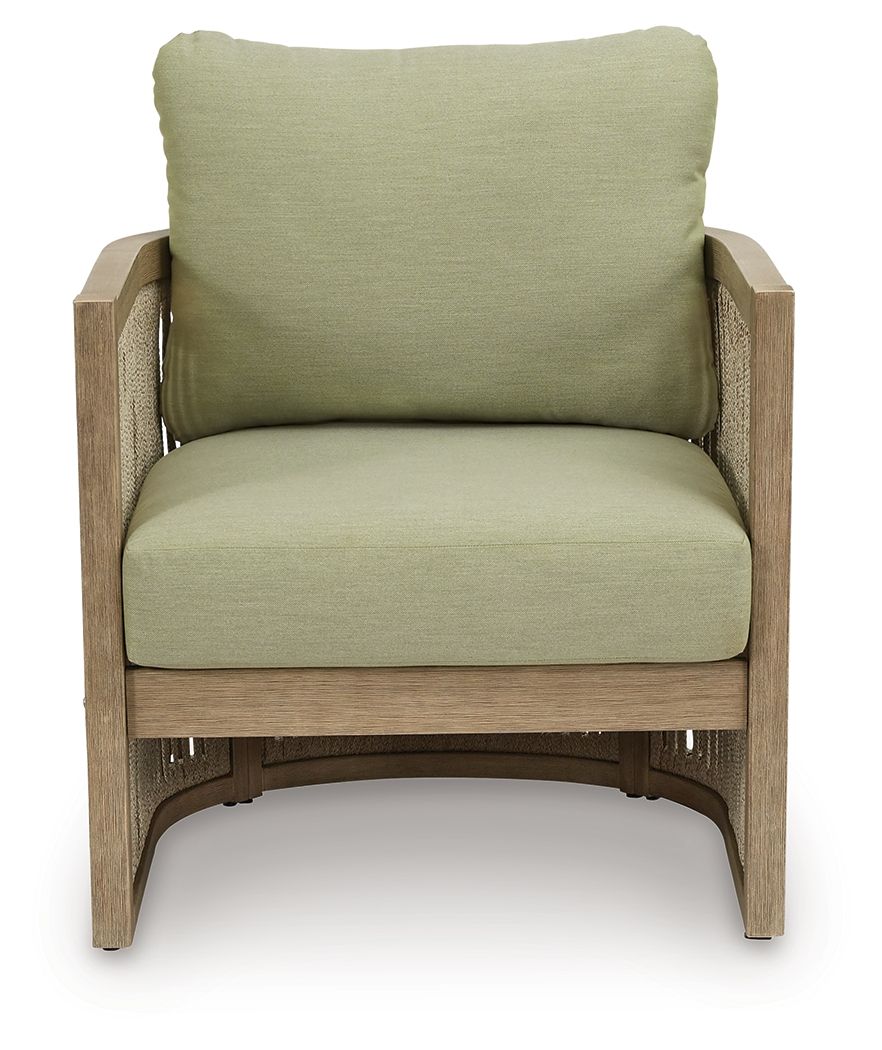 Serena Shores - Lounge Chair With Cushion (Set of 2) - Beige / Green - Best Buy Furniture