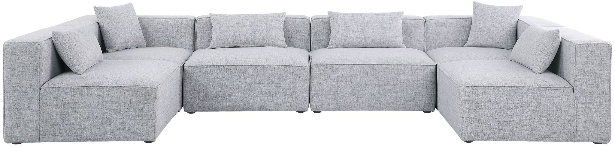 Cube - Linen 6 Piece Modular Armless Sectional