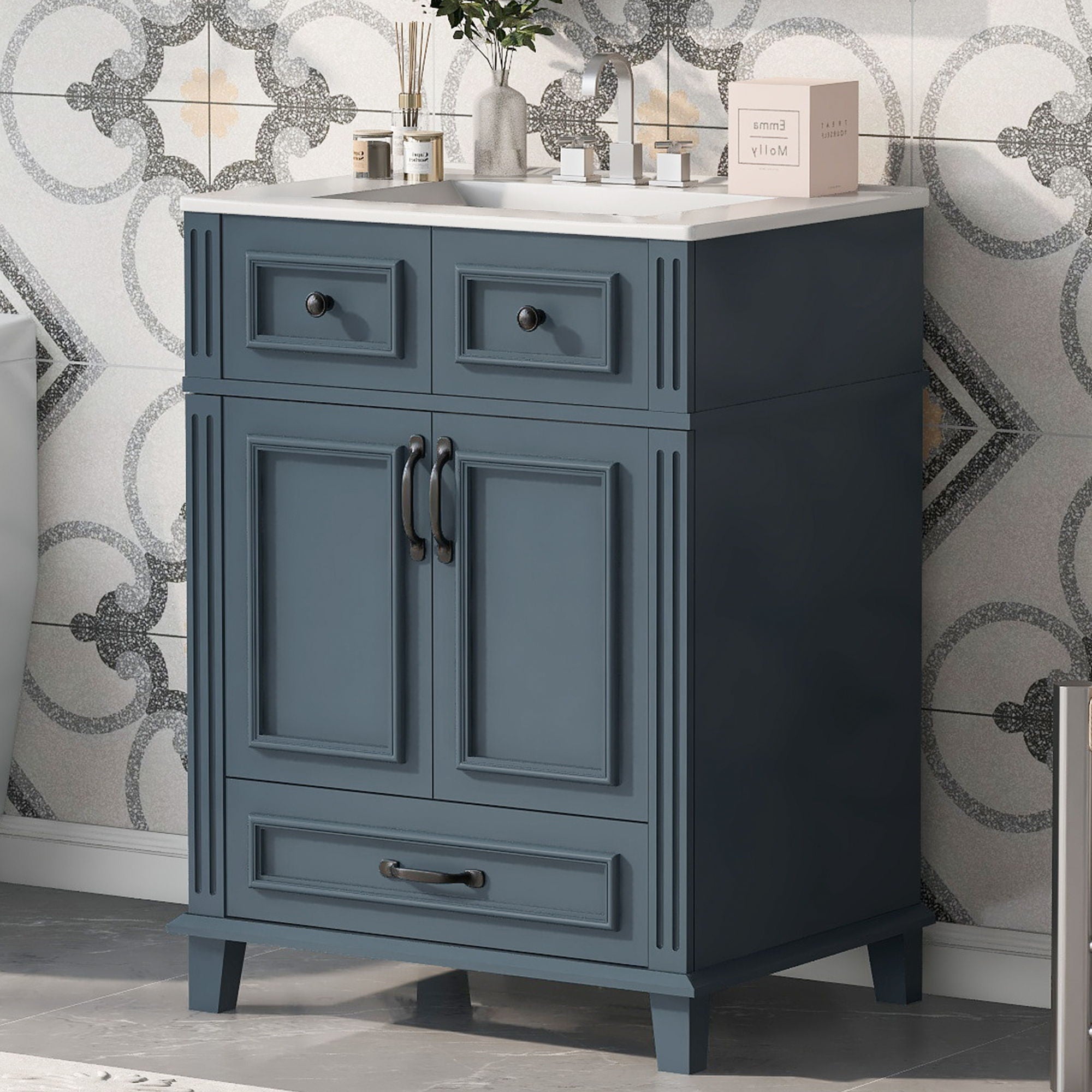 Bathroom Vanity With Sink, Storage Cabinet
