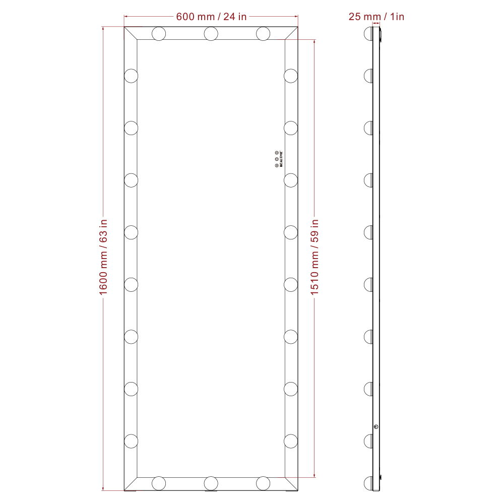 Full Length Mirror With Lights Full Body Vanity Mirror With 3 Color Modes Lighted Standing Floor Mirror For Dressing Room Bedroom Wall Mounted Touch Control