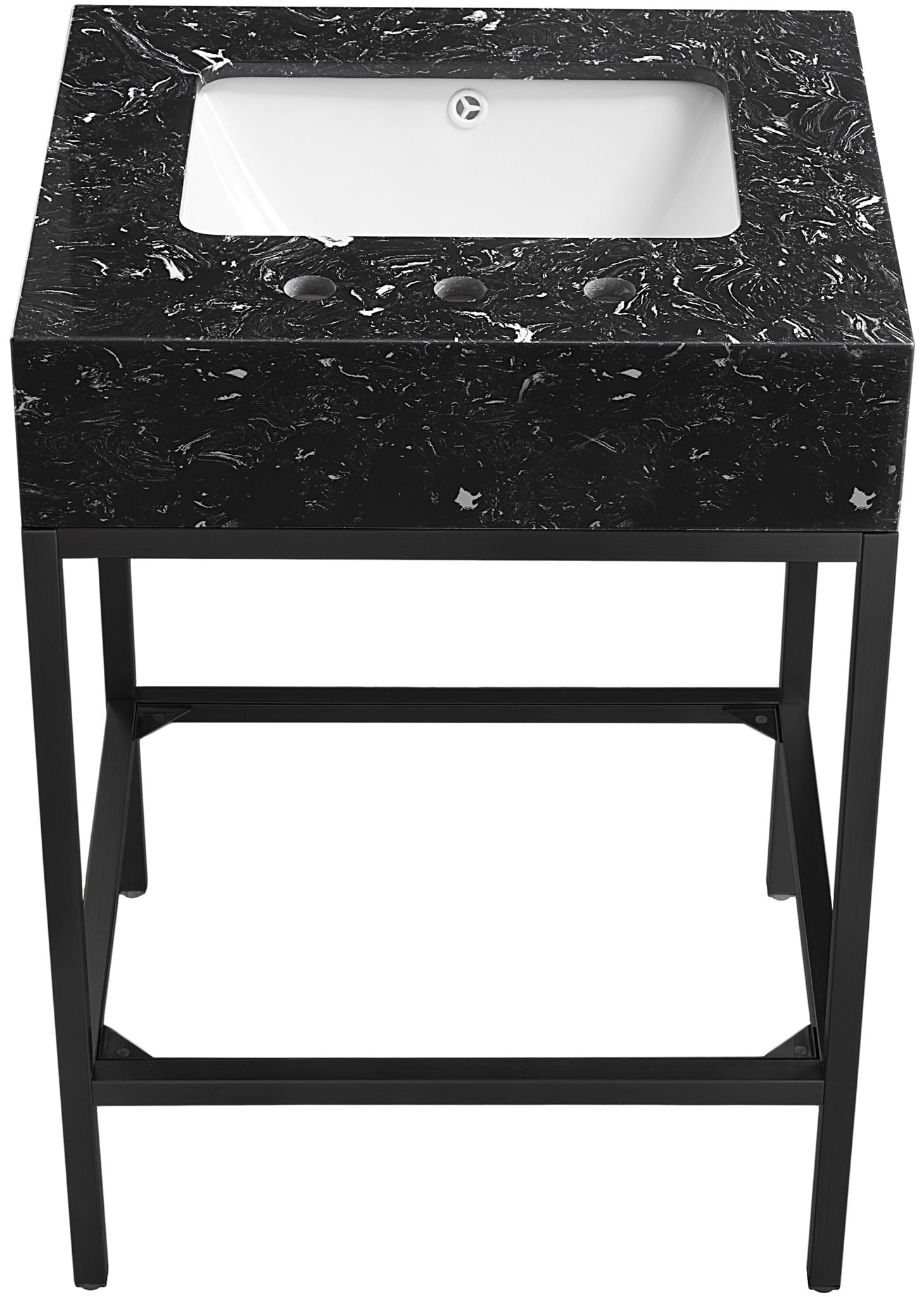 Marmo - Engineered Marble Bathroom Vanity With Black Base