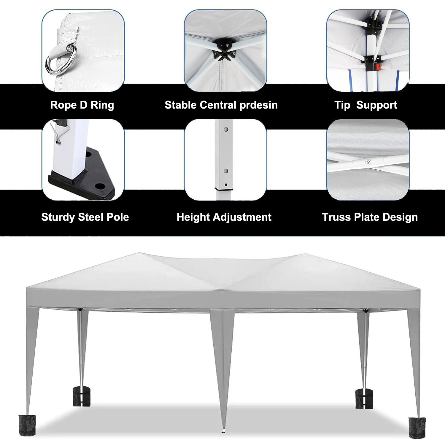 10'X20' Folding Canopy With 6 Removable Sidewalls Outdoor Event Shelter UPF 50+ Gazebo Portable Tents For Parties Beach Camping Wedding Ez Pop Up Canopy - Best Buy Furniture