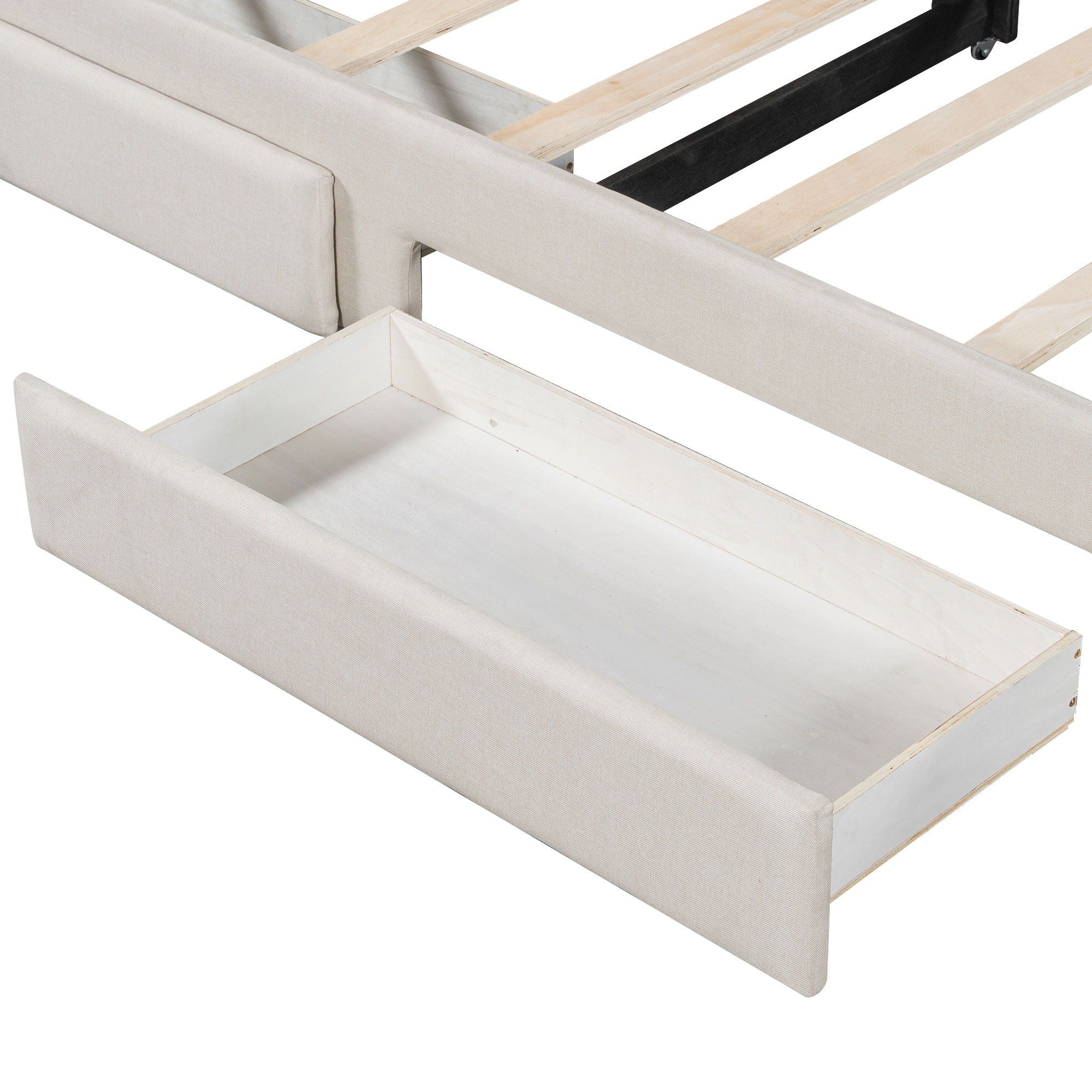 Extendable Daybed With LED Light And 2 Storage Drawers