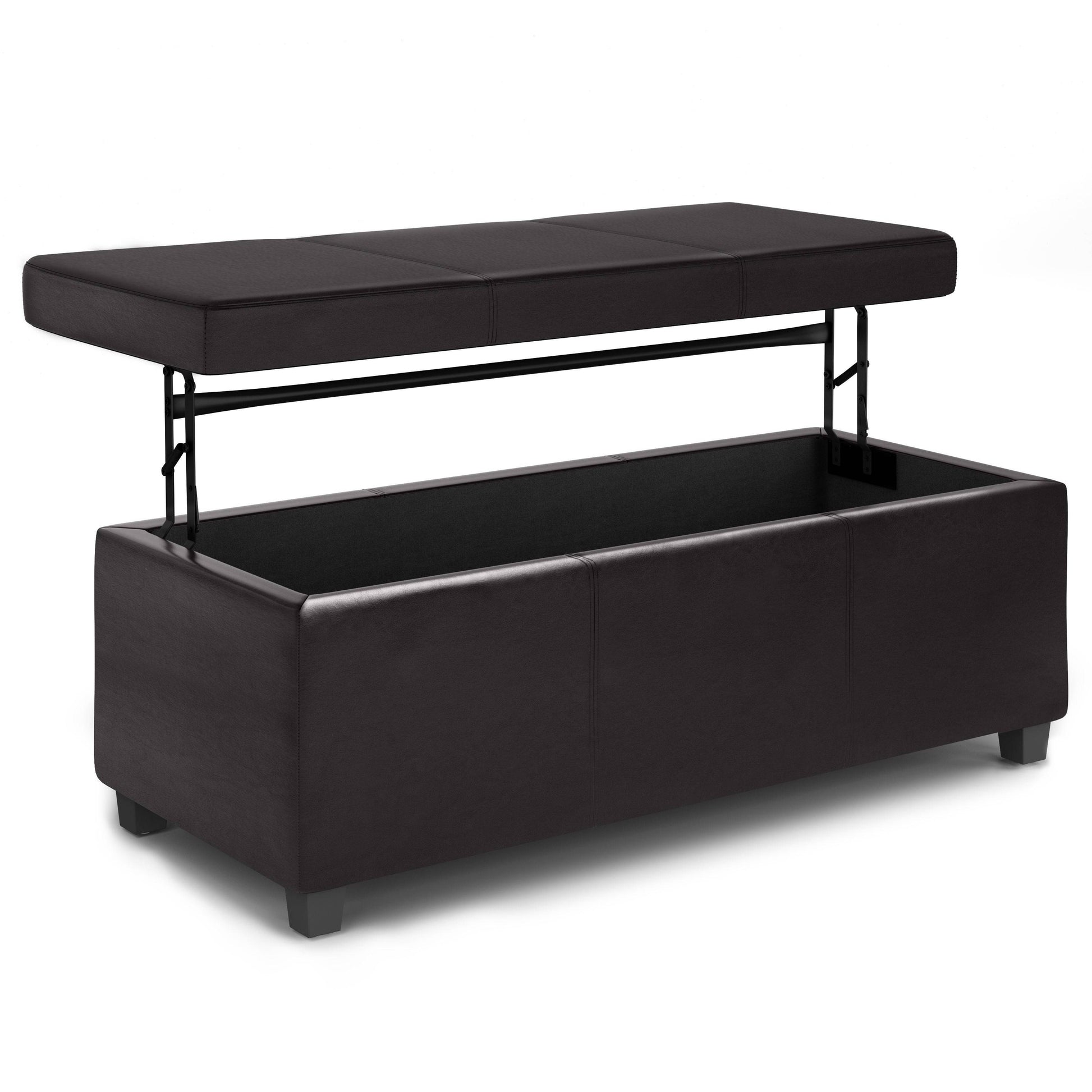 Avalon - Lift Top Rectangular Storage Ottoman - Tanners Brown - Best Buy Furniture