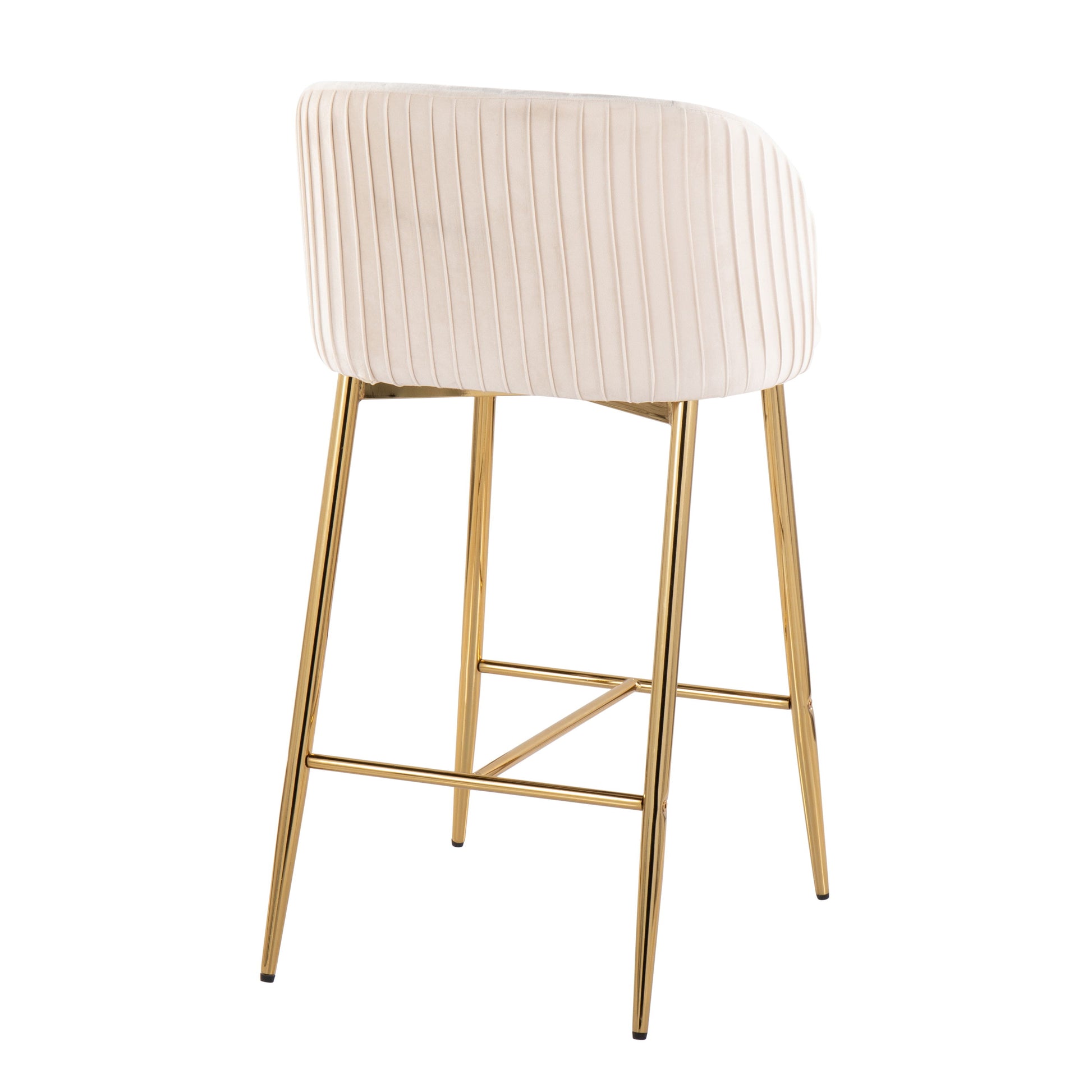 Fran - Pleated Contemporary / Glam Fixed Height Counter Stool (Set of 2) - Best Buy Furniture