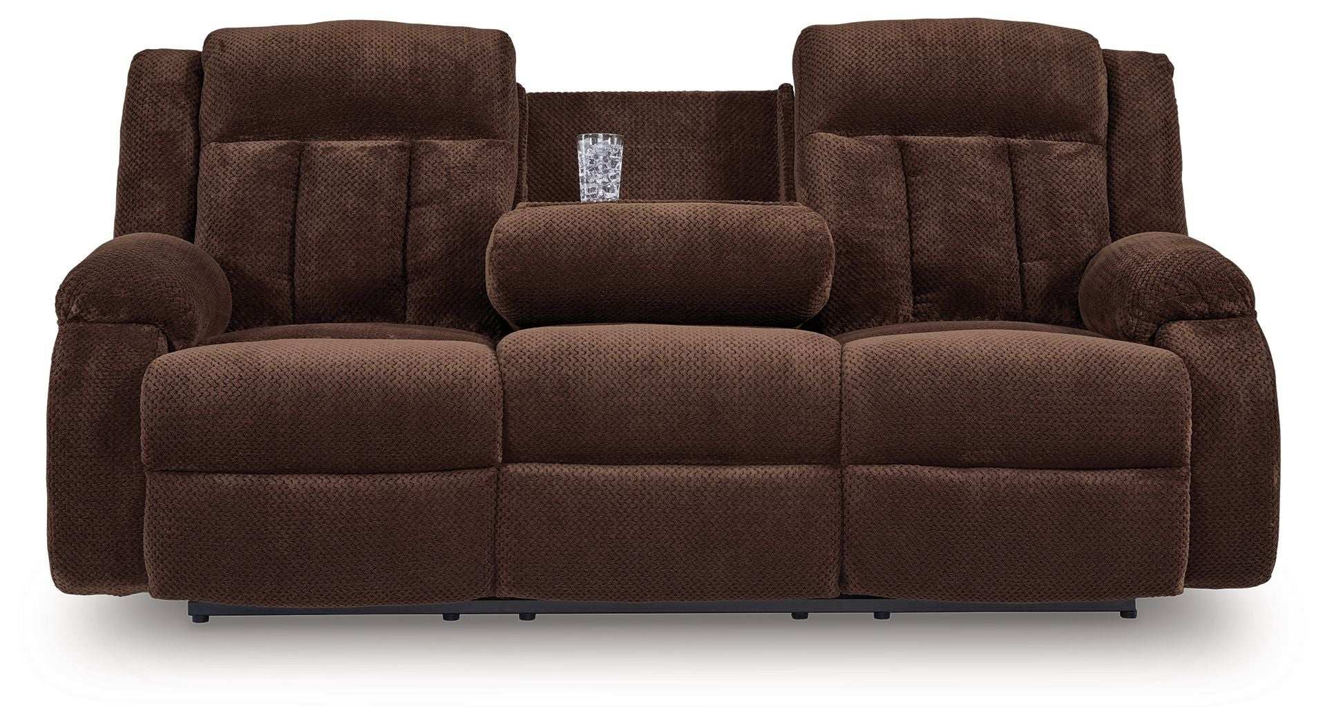 Free Wake - Chocolate - Reclining Power Sofa With Drop Down Table
