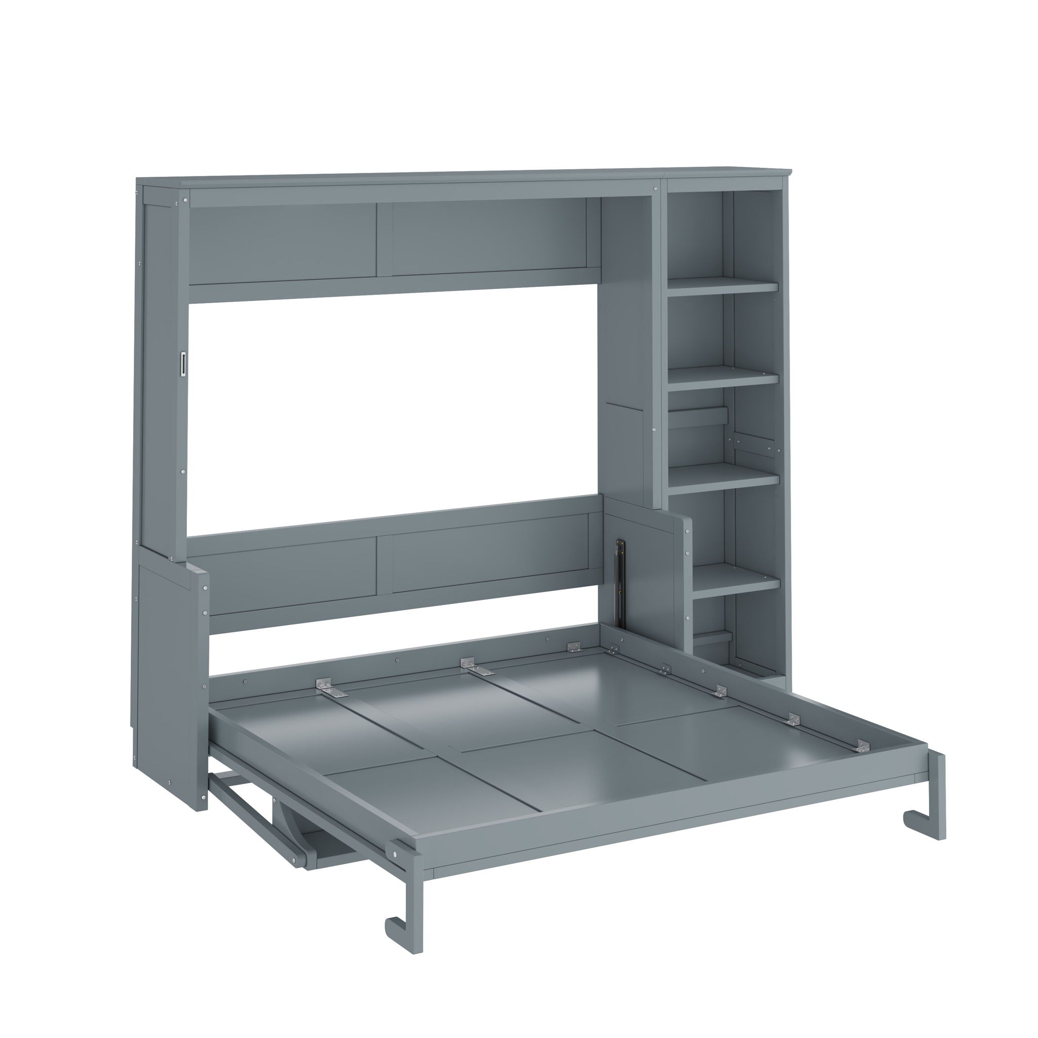 Sturdy Murphy Bed With Desk And Bookshelf