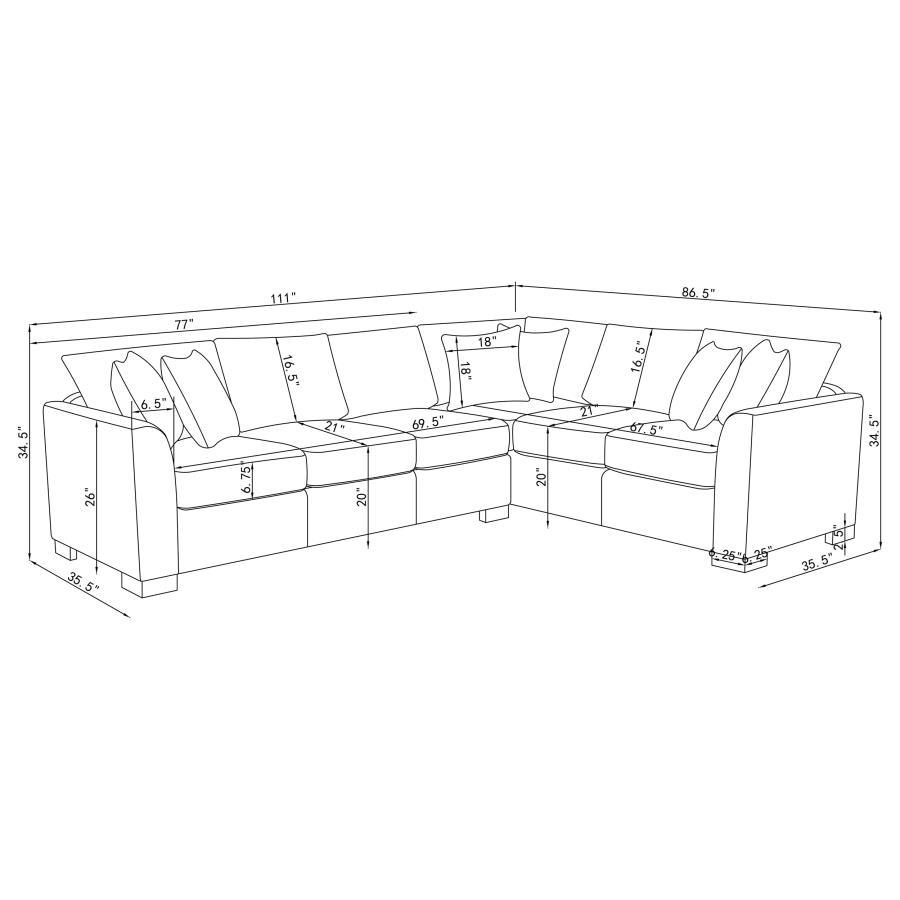 Ashford - Chenille Upholstered Sleeper Sectional Sofa - Greige