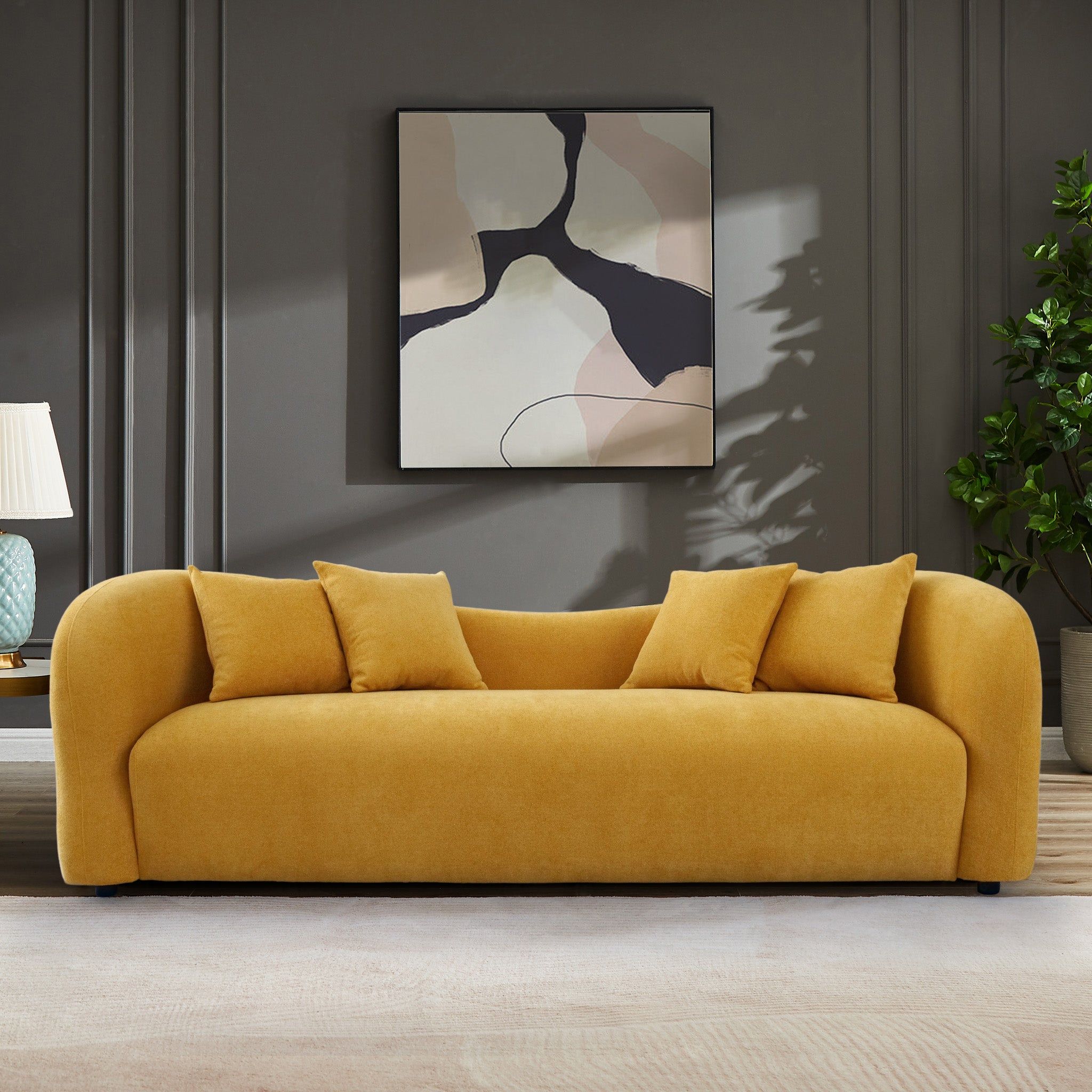 Mason - Mid Century Modern Luxury Tight Back Curvy Couch