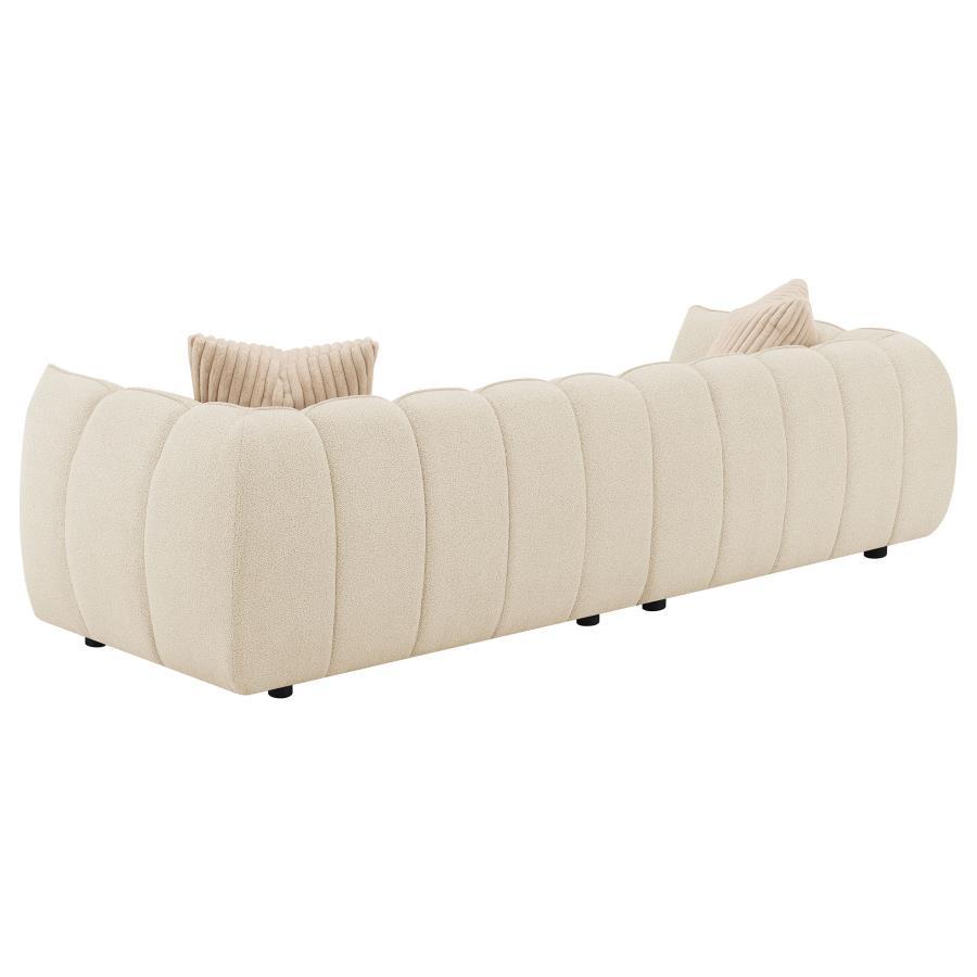 Winchester - Boucle Upholstered Extra Long Sofa - Sand Pebble - Best Buy Furniture