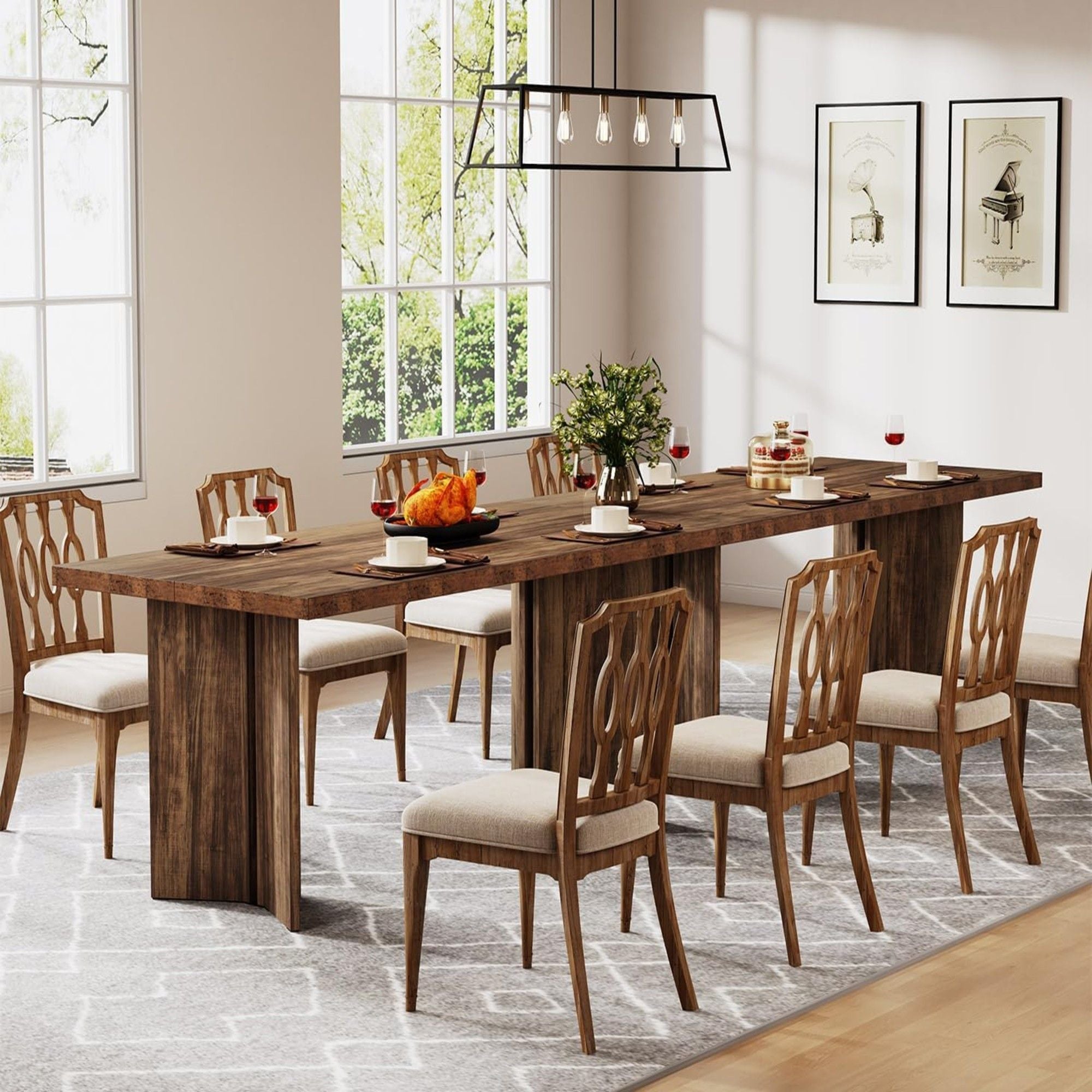 Dining Table For 4 - 6 People, Kitchen Table With Thick Top