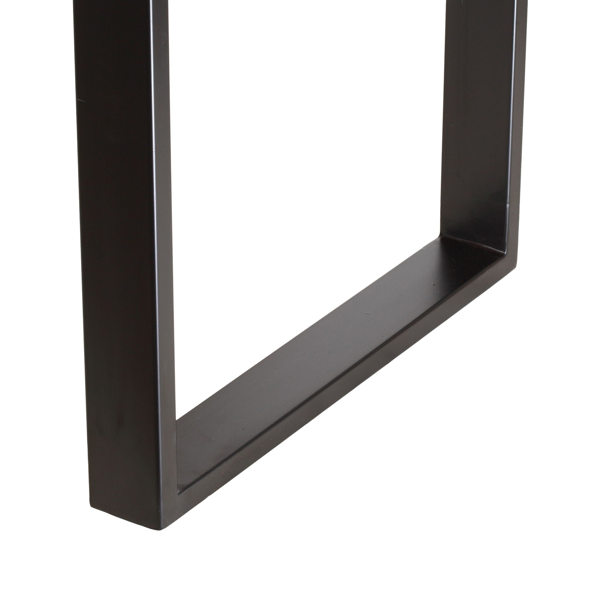 Dining Table With Top And Iron Frame - Natural / Black