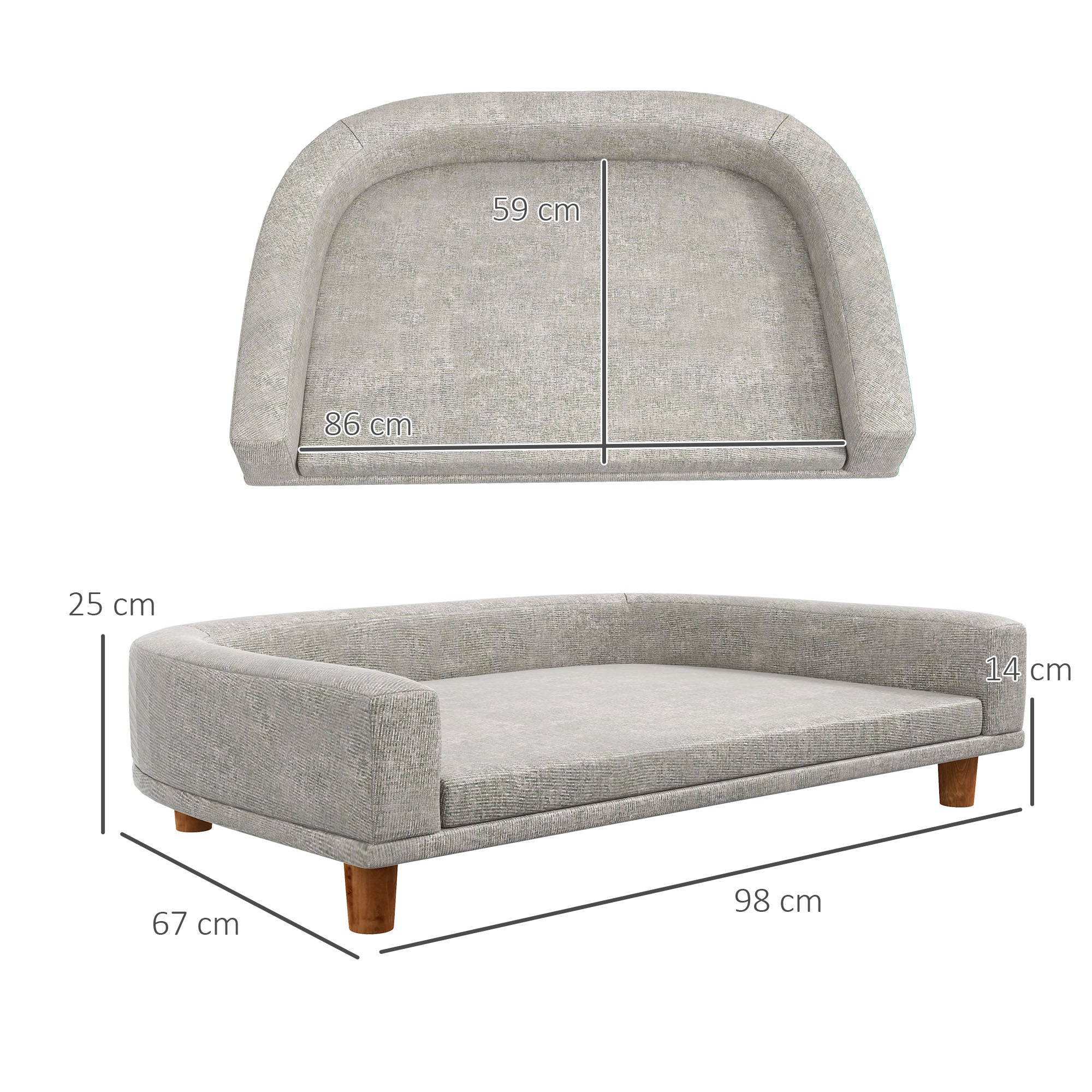 PawHut Dog Sofa Couch Pet Bed with Comfortable Luxury Cushion