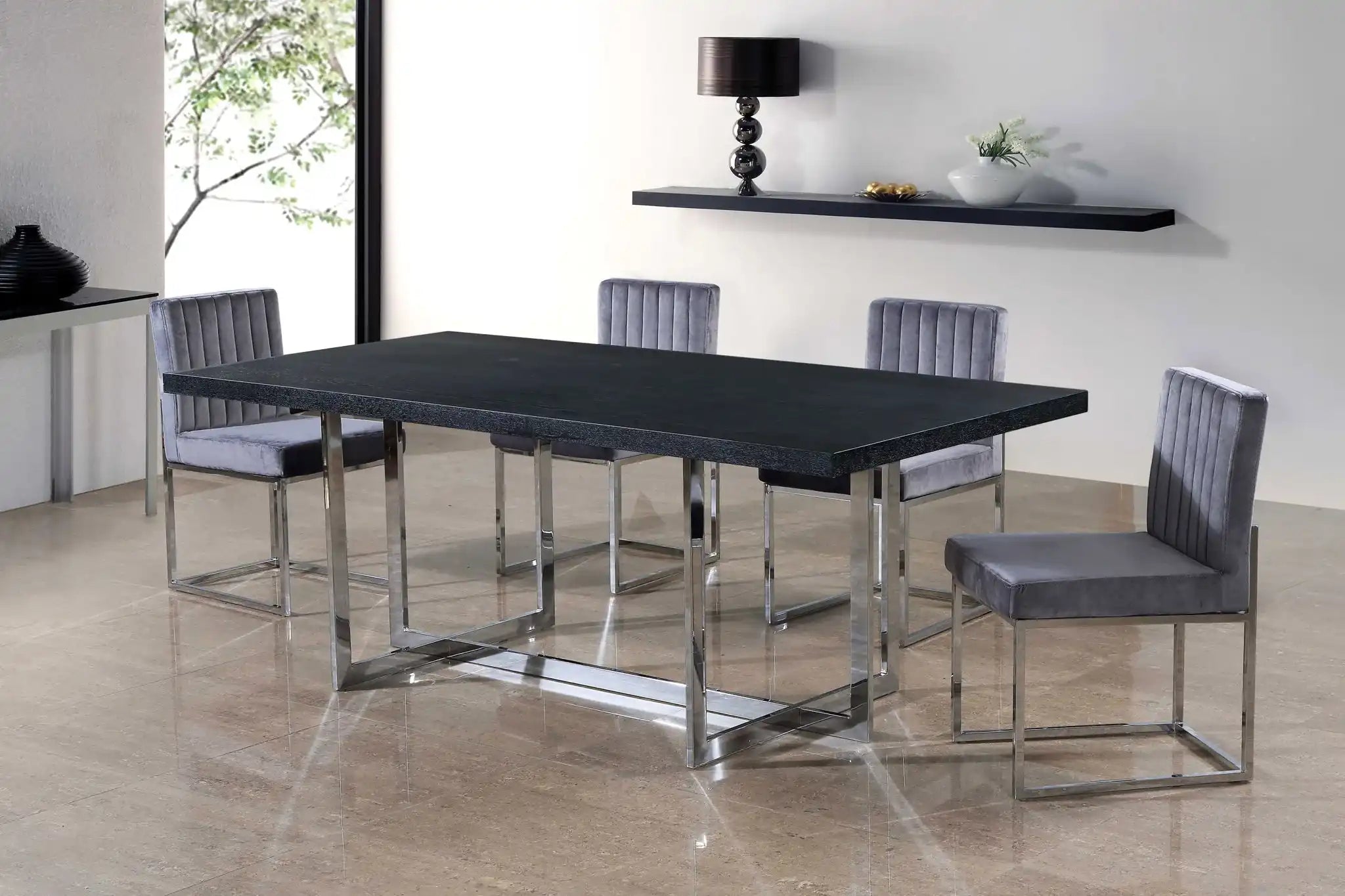 Giselle - Dining Chair with Chrome Base (Set of 2)