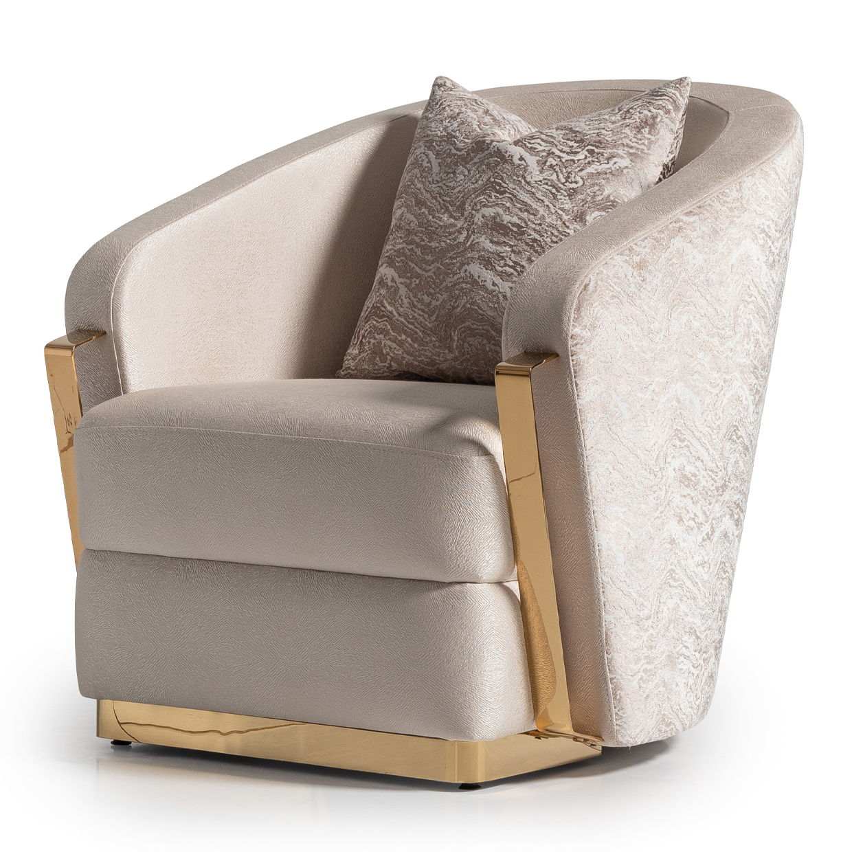 Carmela - Accent Chair - Almond / Gold
