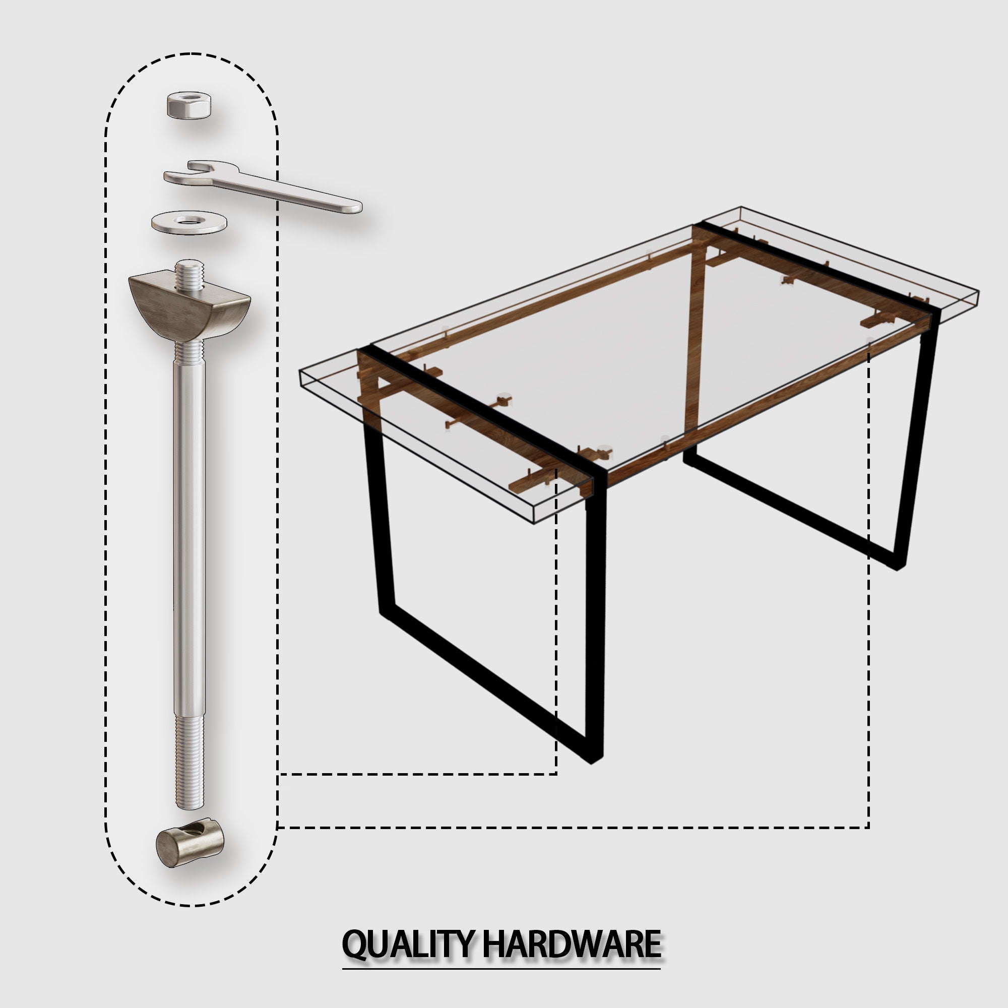 Rectangular Dining Table, 4 - 6 Person Capacity - Wood