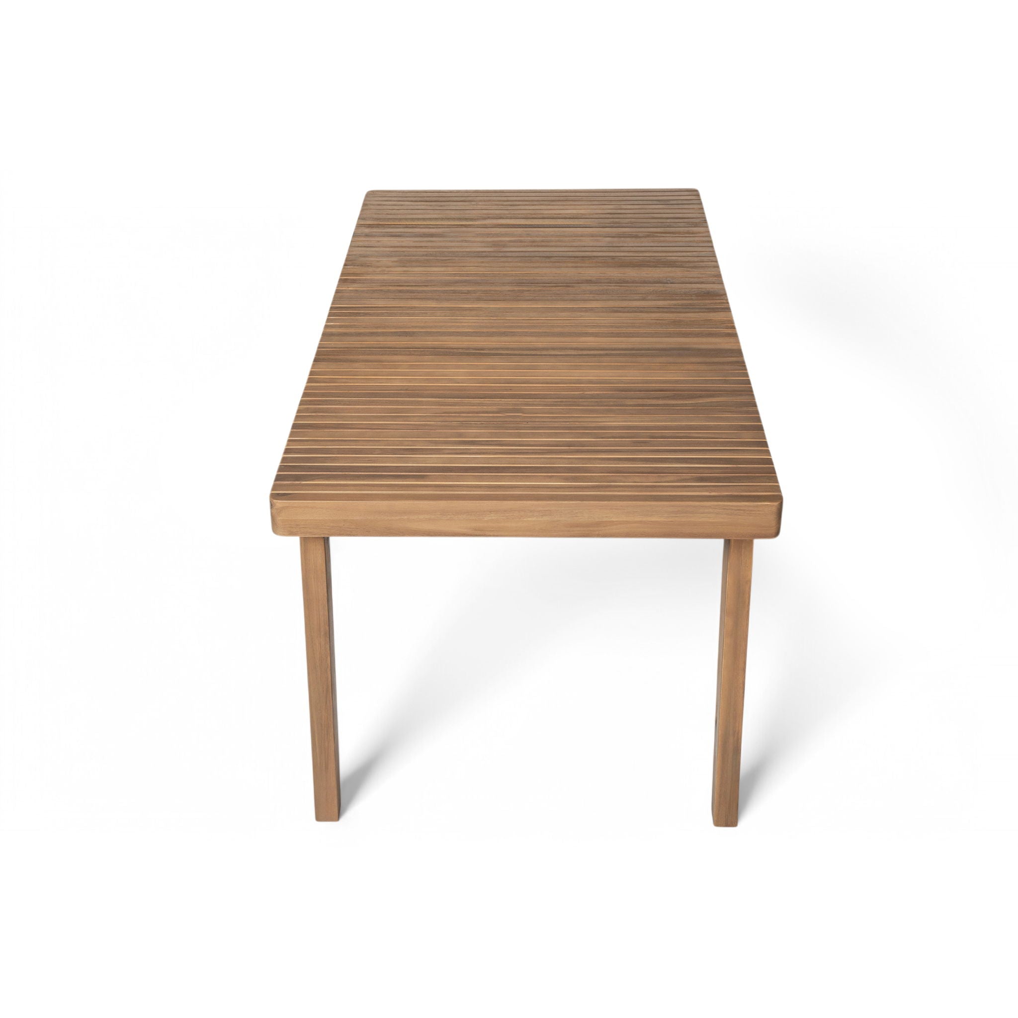 Outdoor Dining Table With Slatted Top, Ideal For Patio