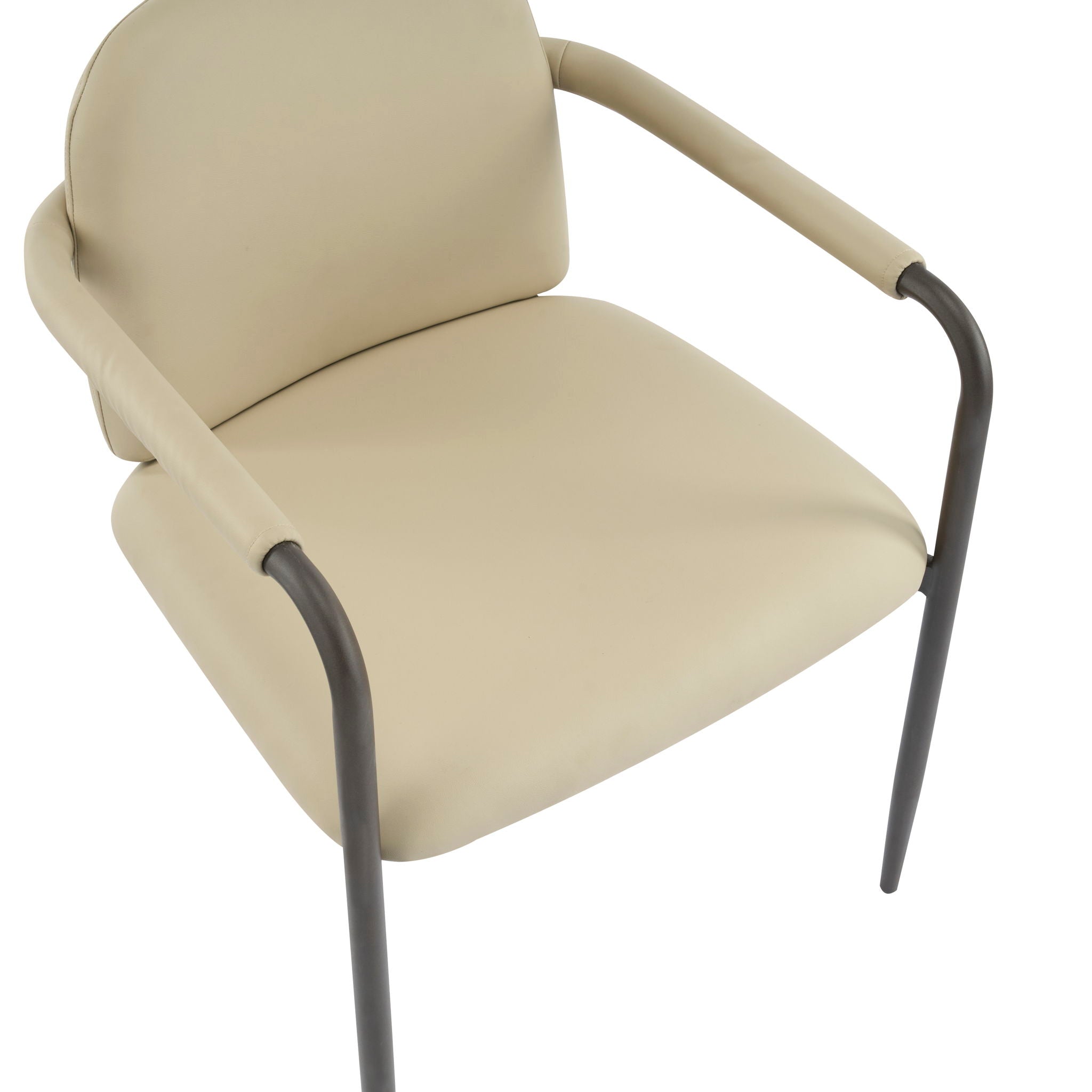 Modern Dining Chair (Set of 2) With Iron Frame - Espresso / Khaki