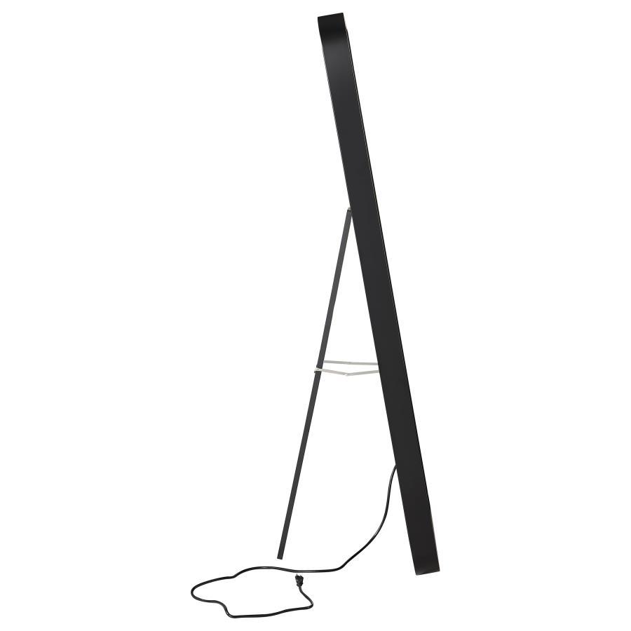 Glendora - Led Standing Mirror With Bluetooth Speaker - Black